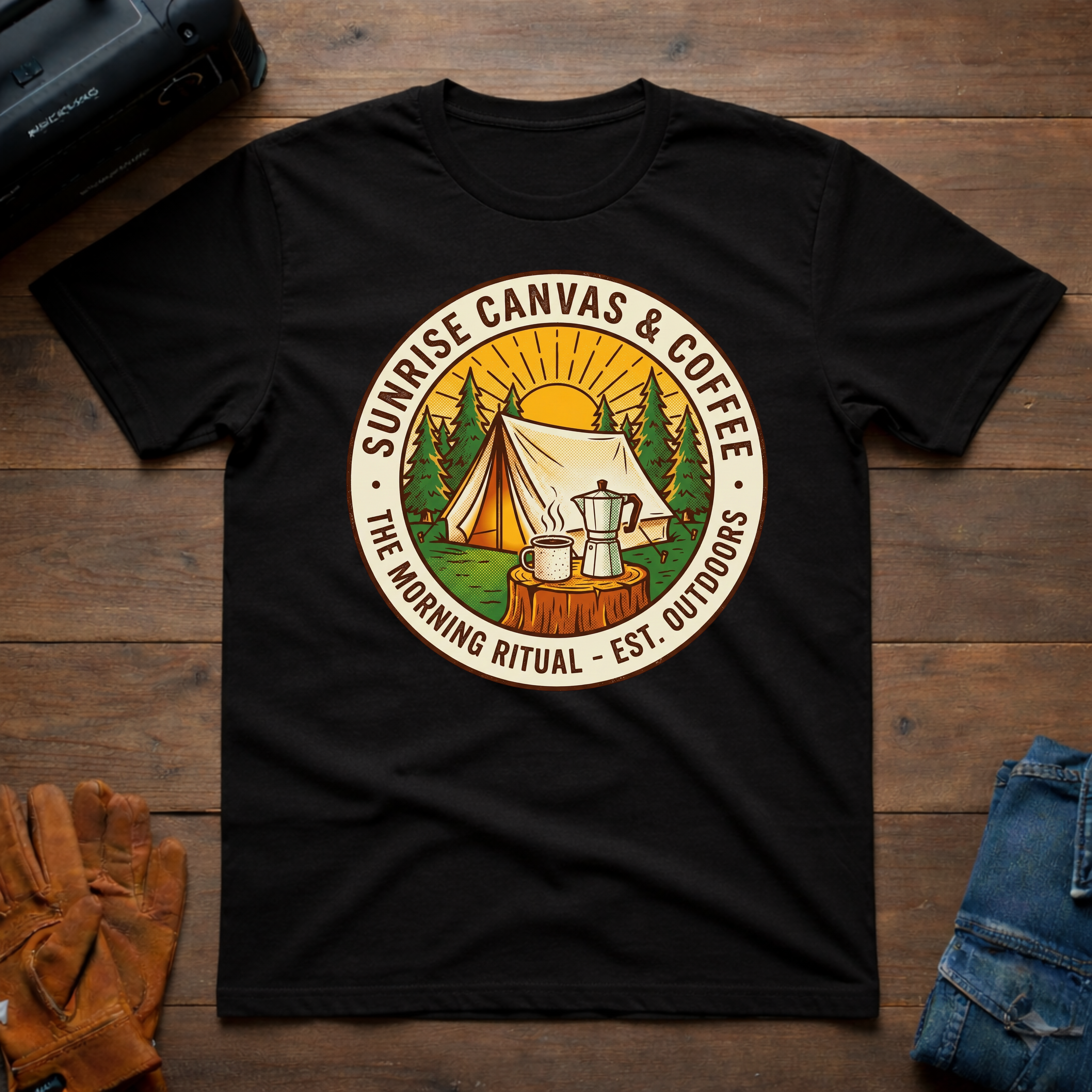 Sunrise Canvas & Coffee Tent T-Shirt