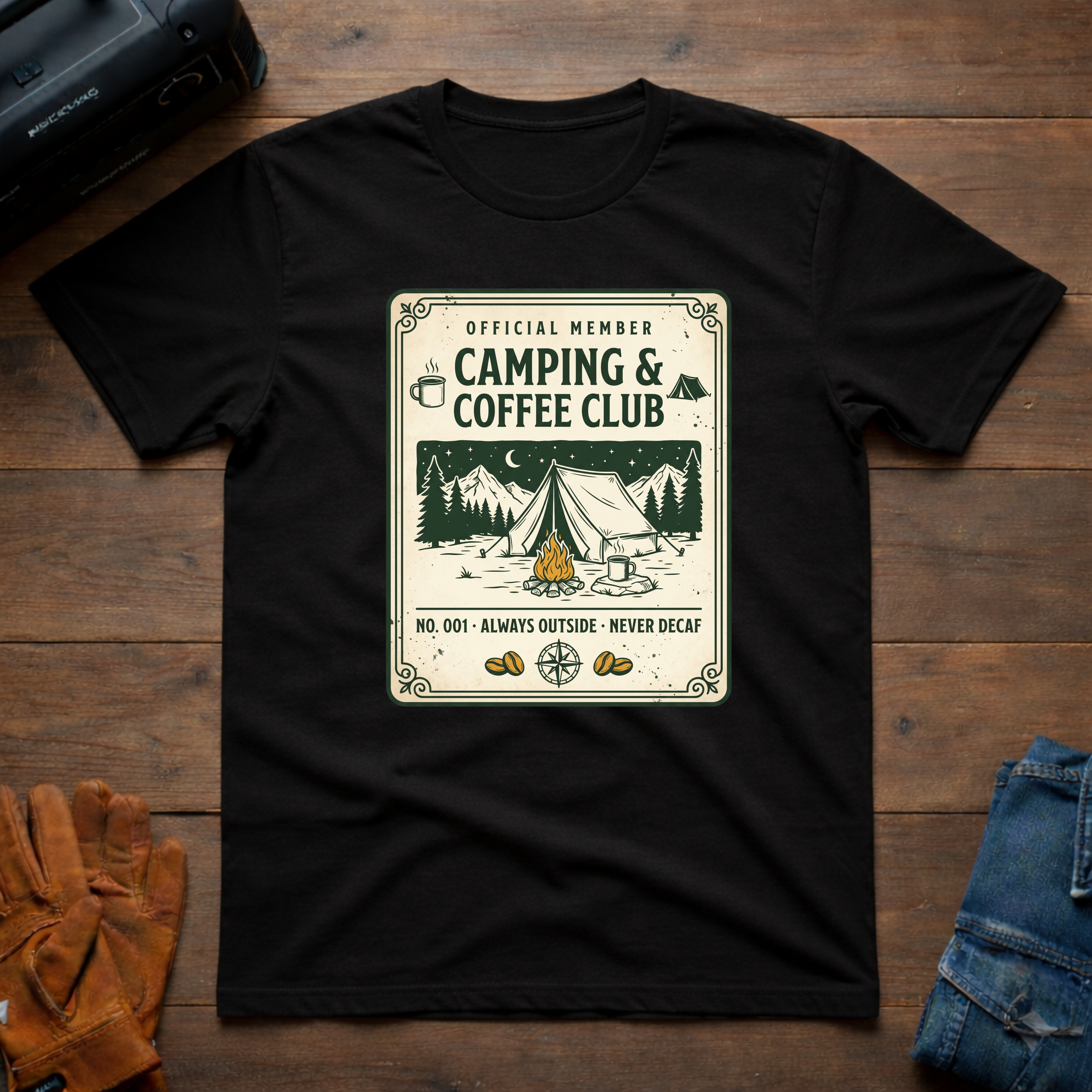 Camping and Coffee Club T-Shirt