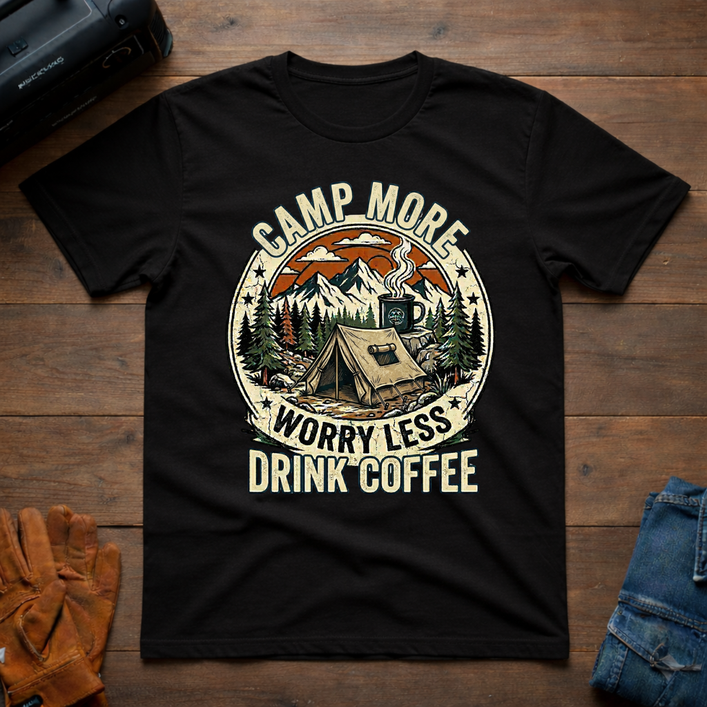 Camp More, Worry Less – Unisex T-Shirt