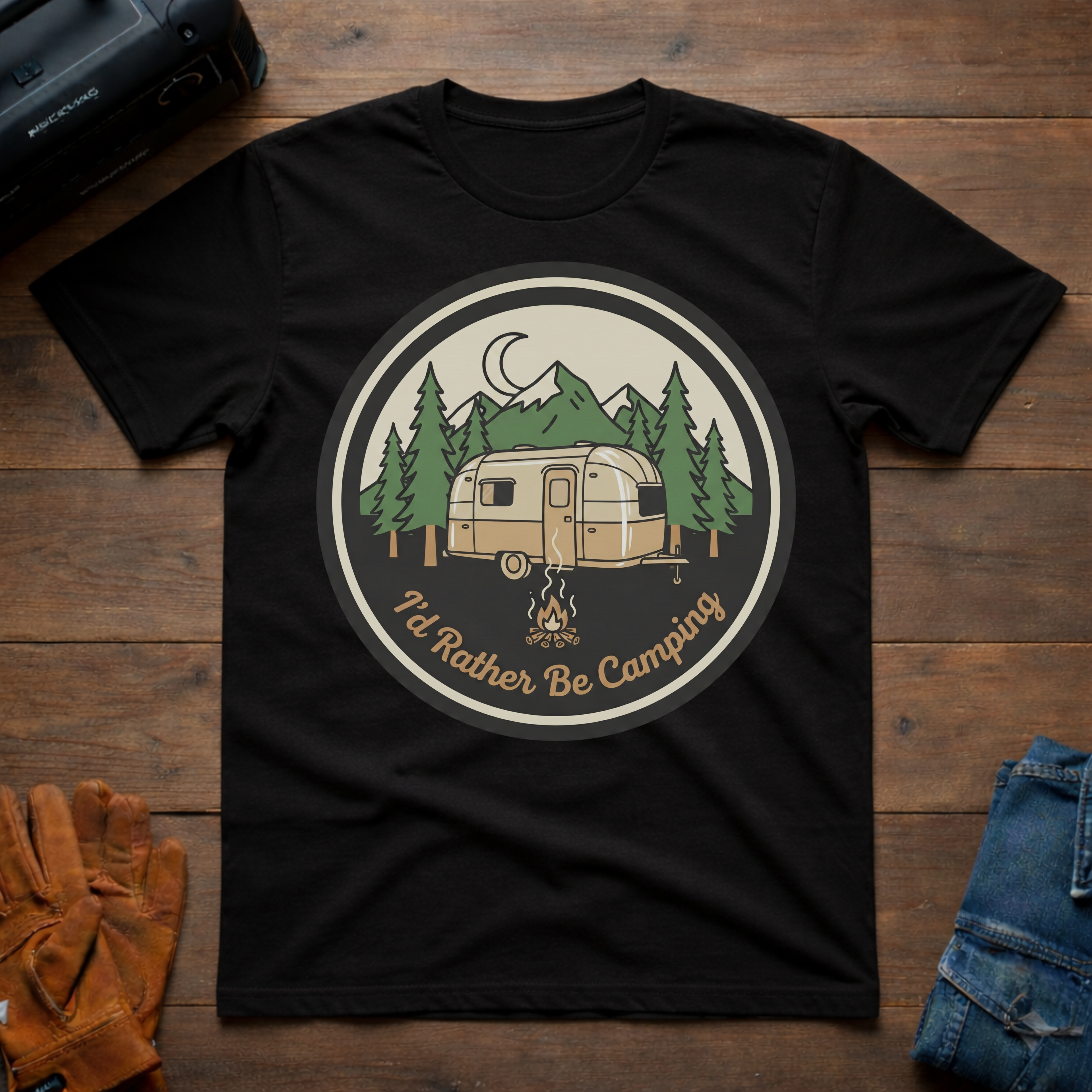 I'd rather be camping Trailer T-Shirt