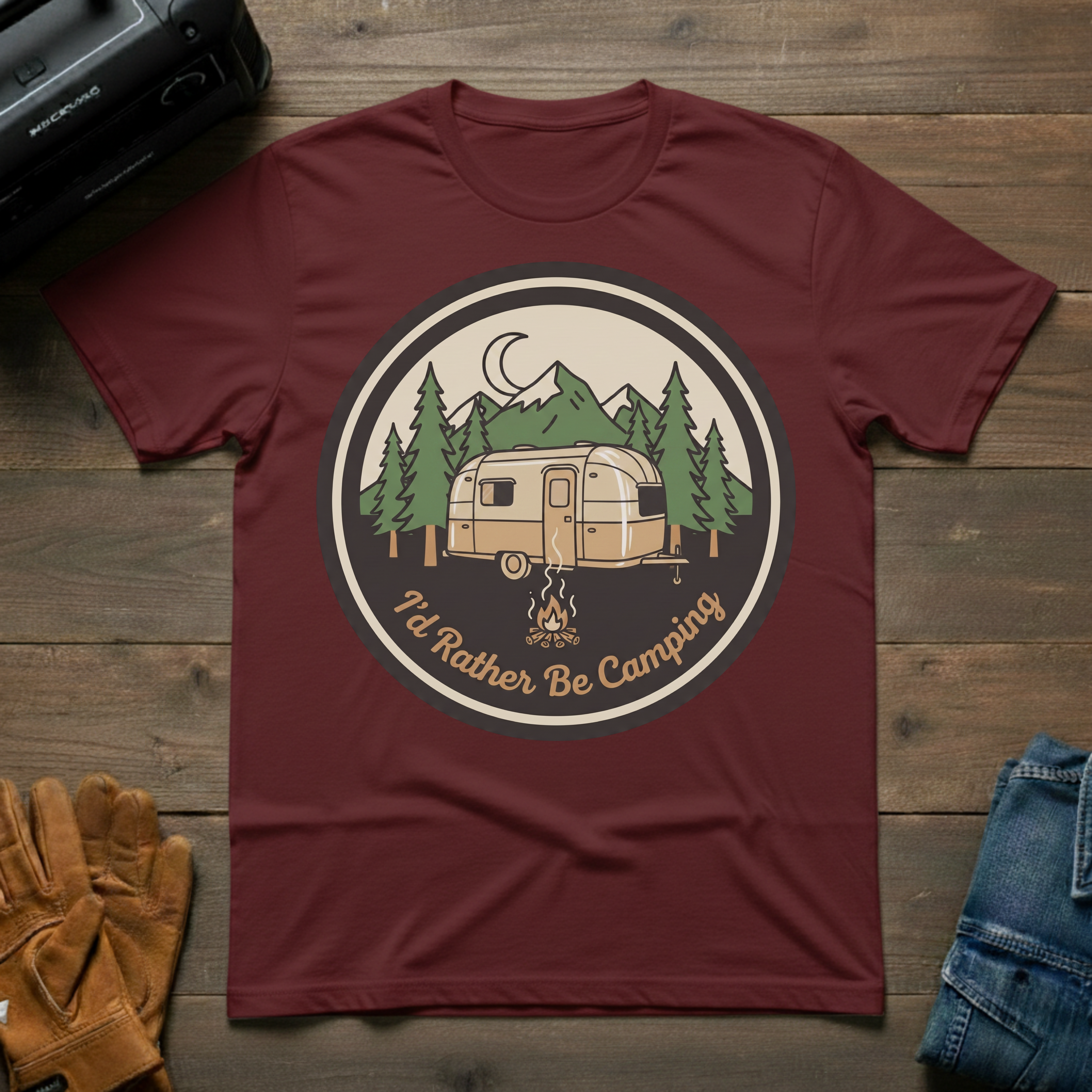 I'd rather be camping Trailer T-Shirt