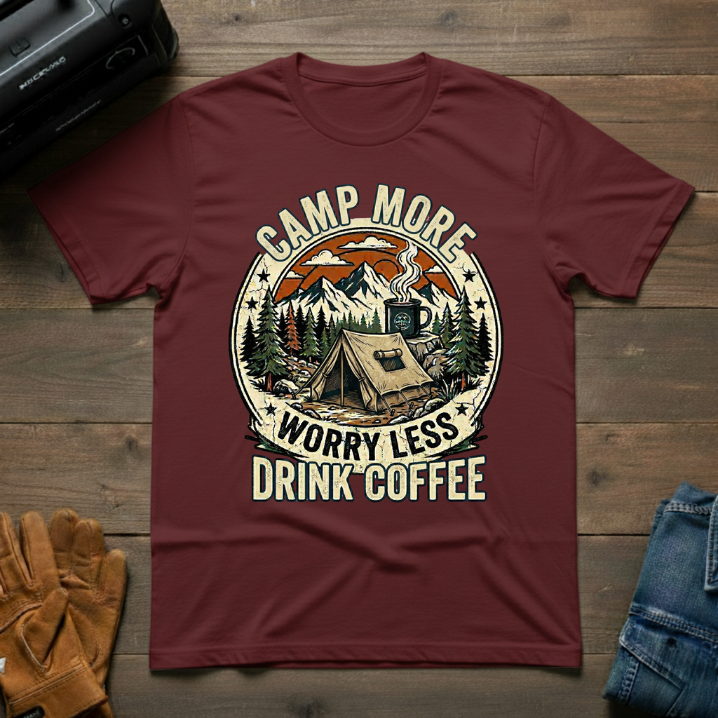 Camp More, Worry Less – Unisex T-Shirt