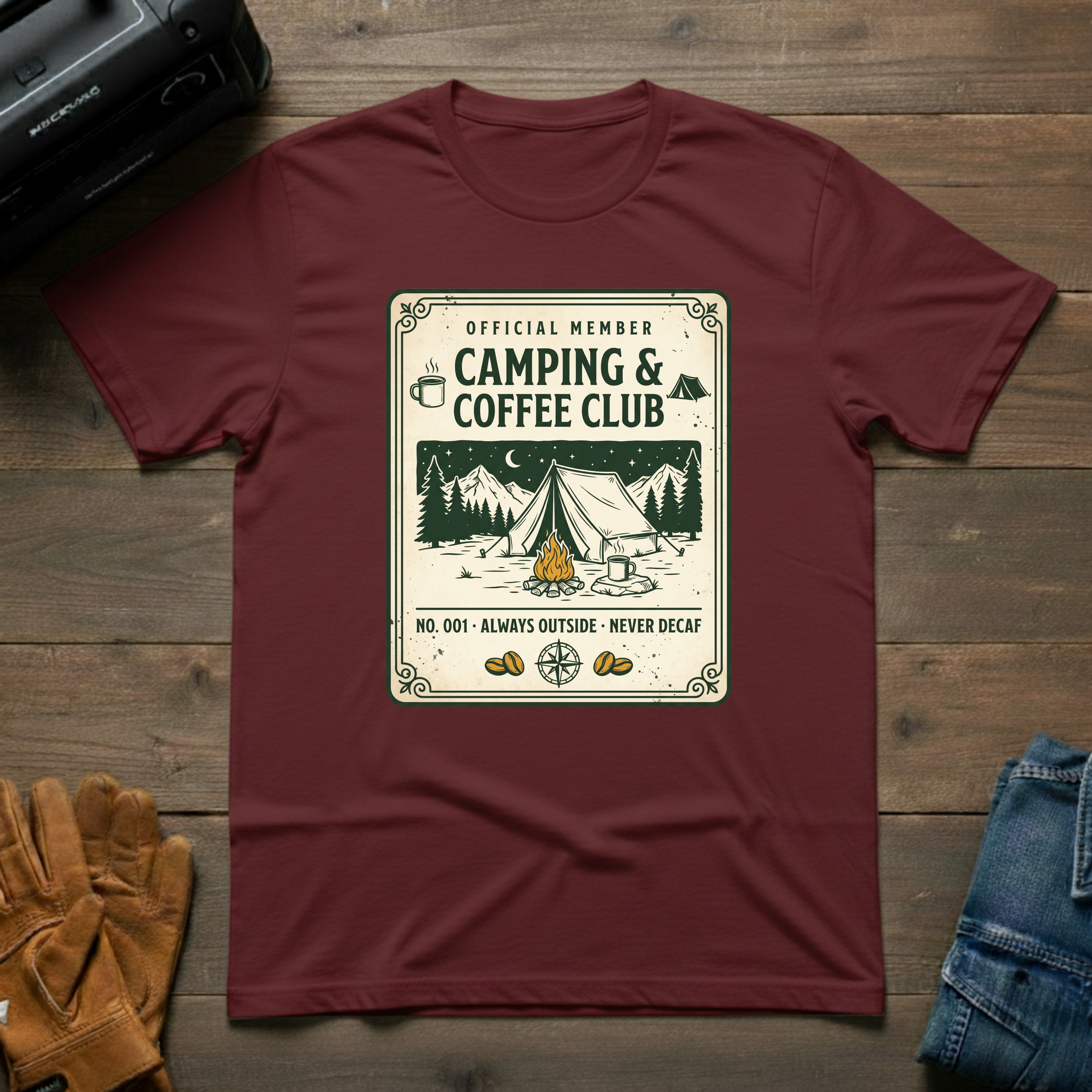 Camping and Coffee Club T-Shirt