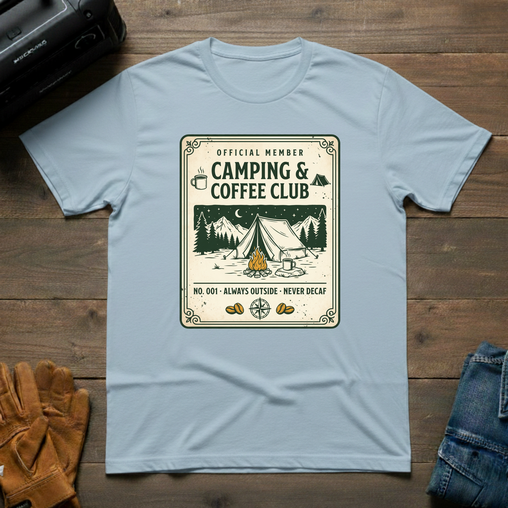 Camping and Coffee Club T-Shirt