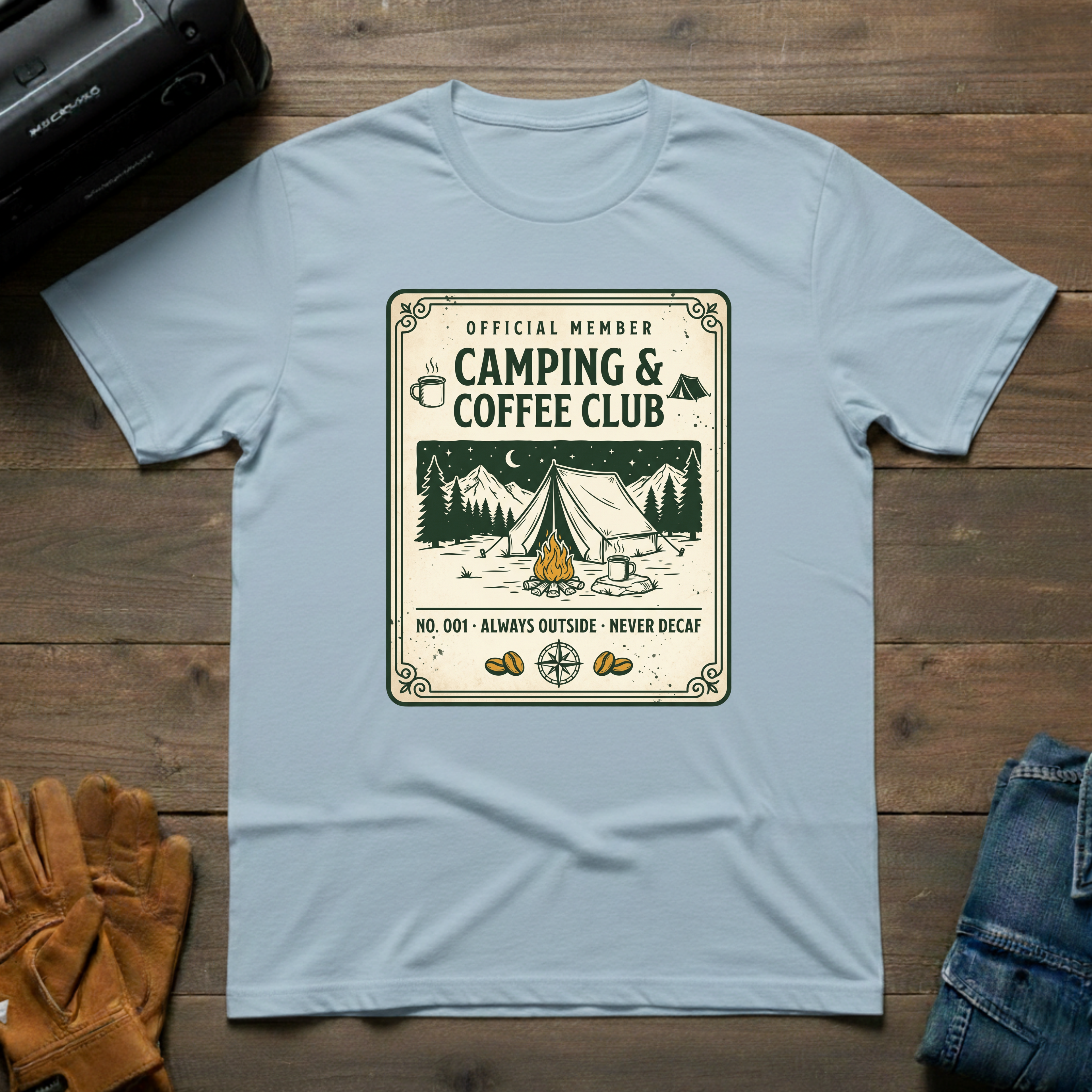 Camping and Coffee Club T-Shirt
