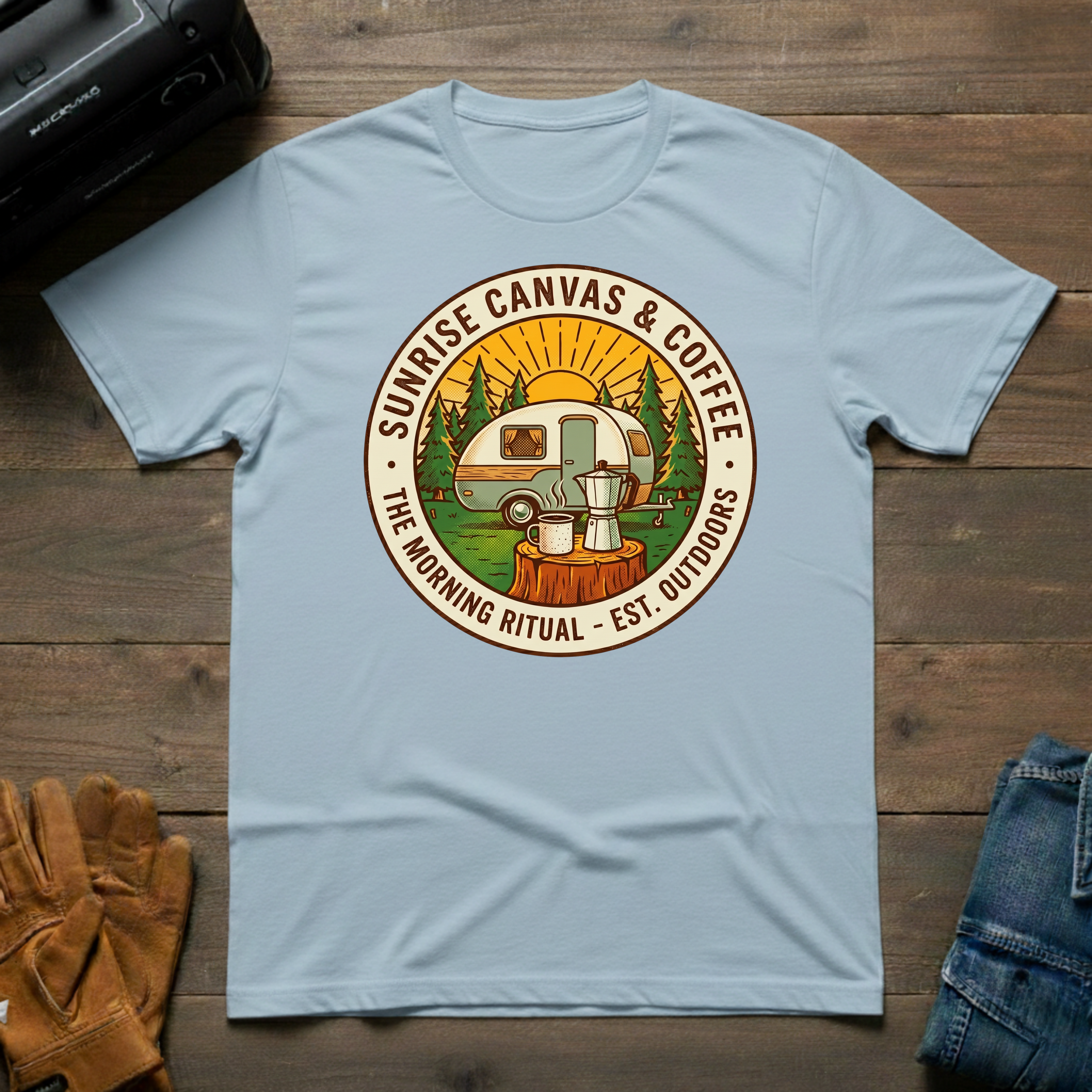 Sunrise Canvas & Coffee Trailer T-Shirt