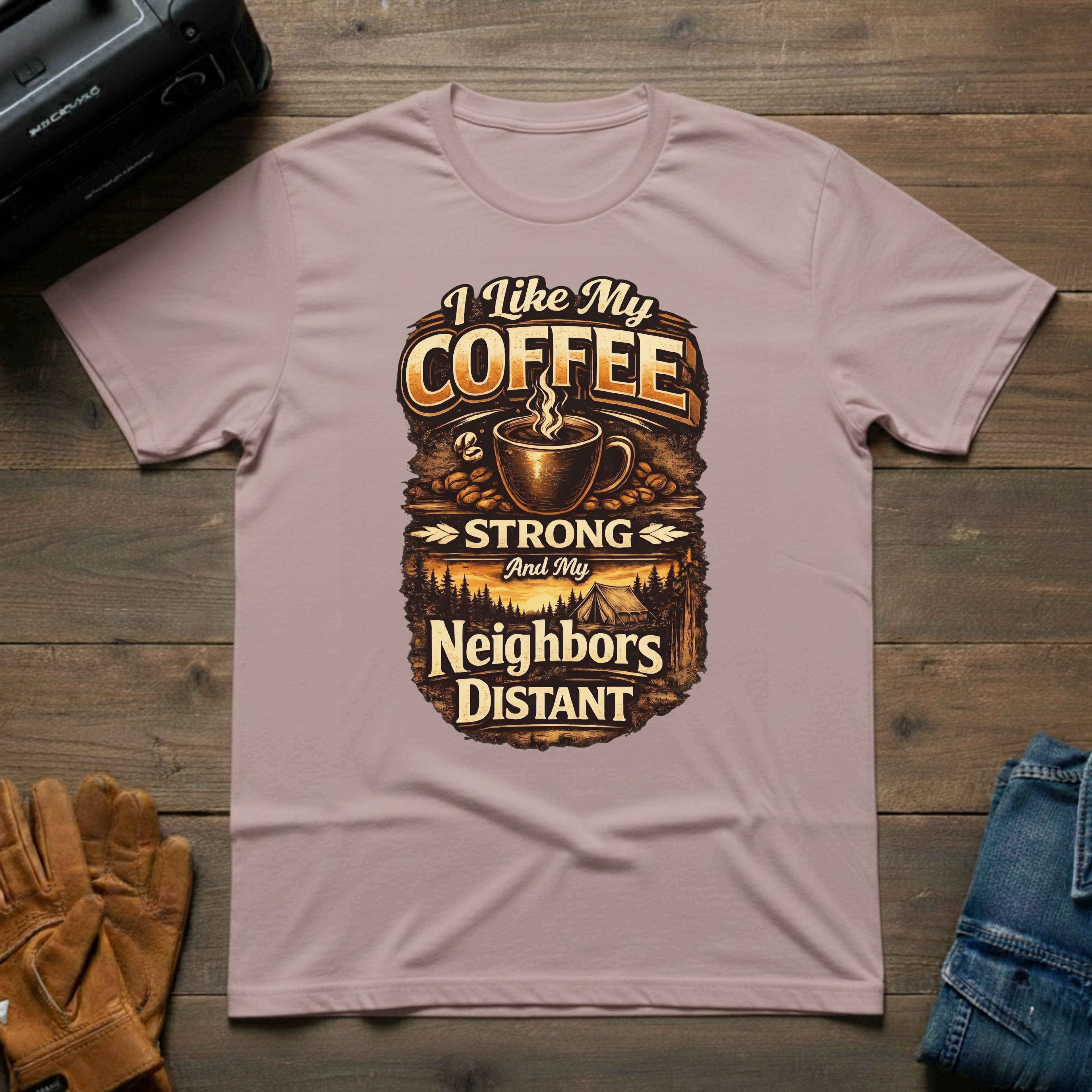 I Like My Coffee Strong Tent T-Shirt
