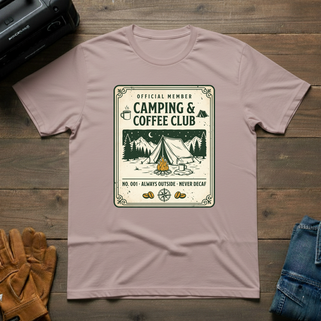 Camping and Coffee Club T-Shirt