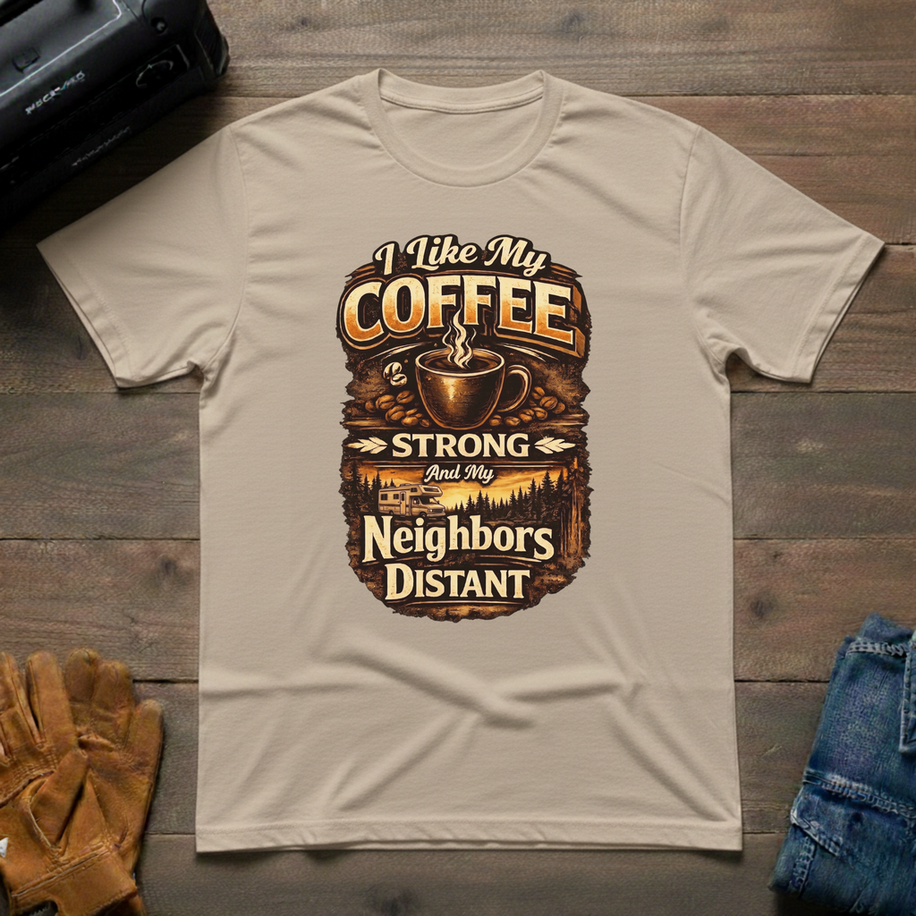 I Like My Coffee Strong RV Unisex T-Shirt