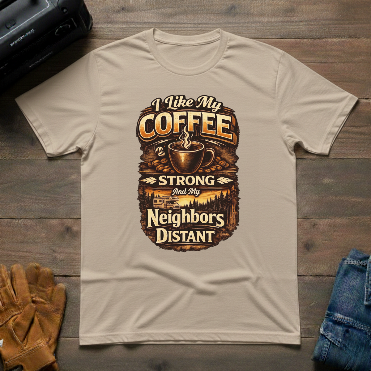 I Like My Coffee Strong RV Unisex T-Shirt
