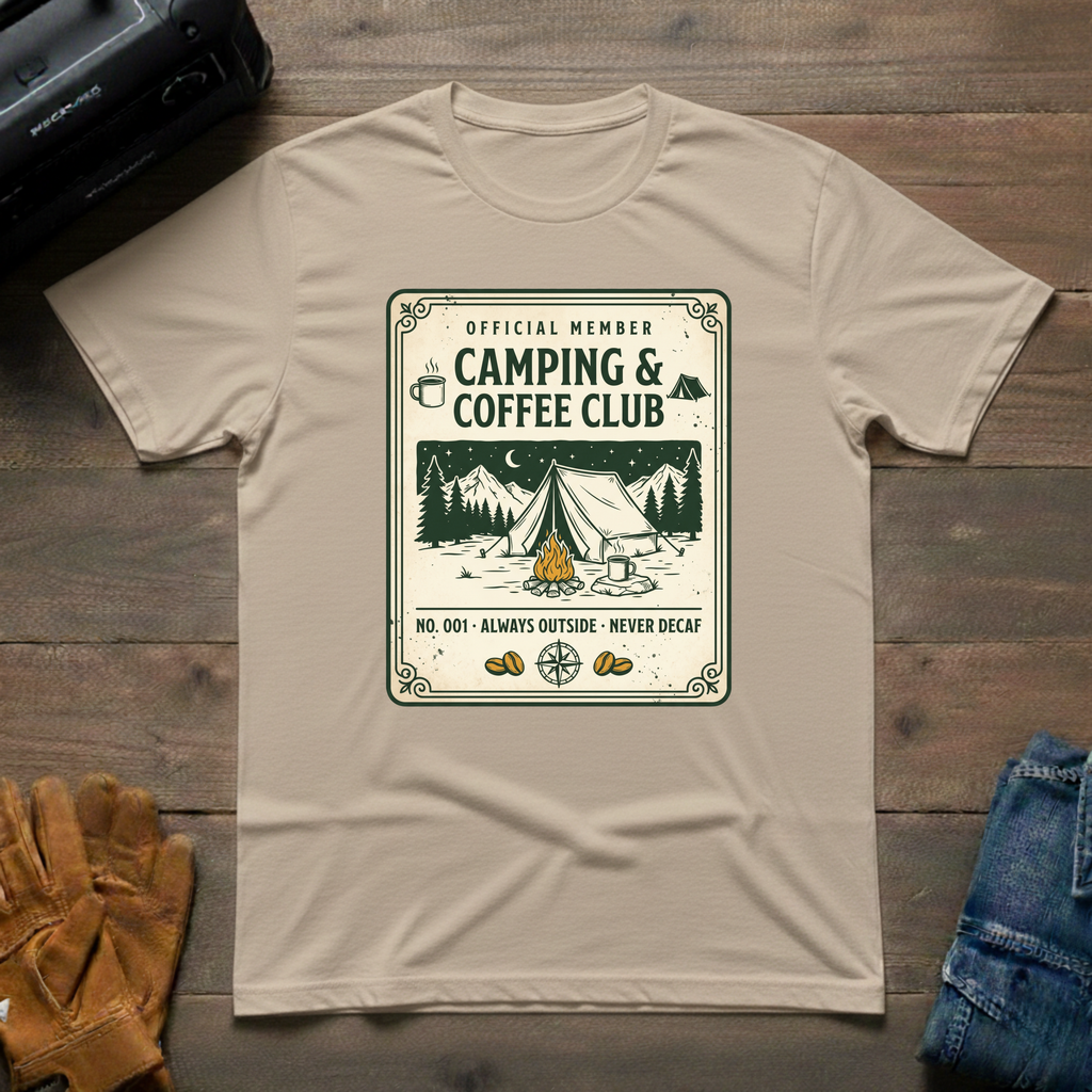 Camping and Coffee Club T-Shirt