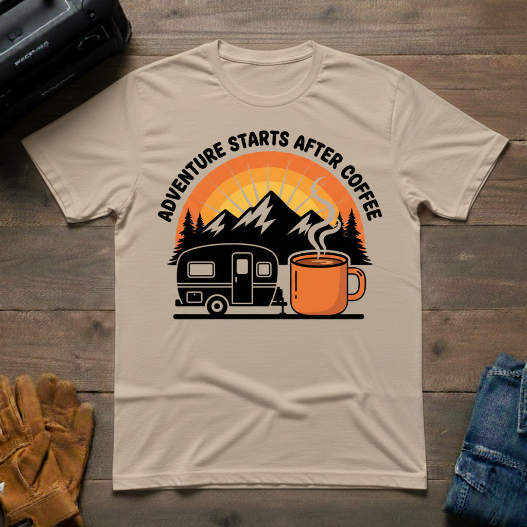 Adventure Starts After Coffee T-Shirt