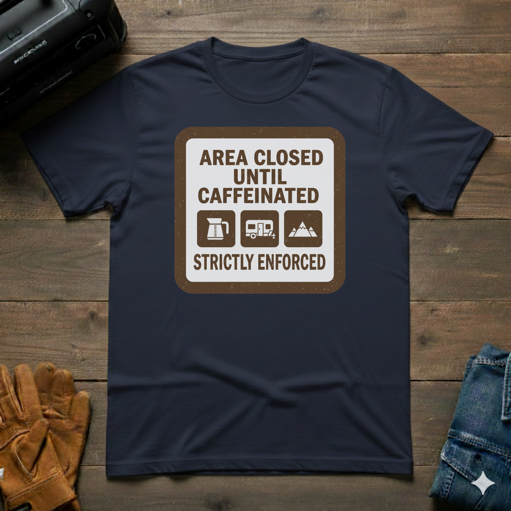 Area Closed Until Caffeinated T-Shirt