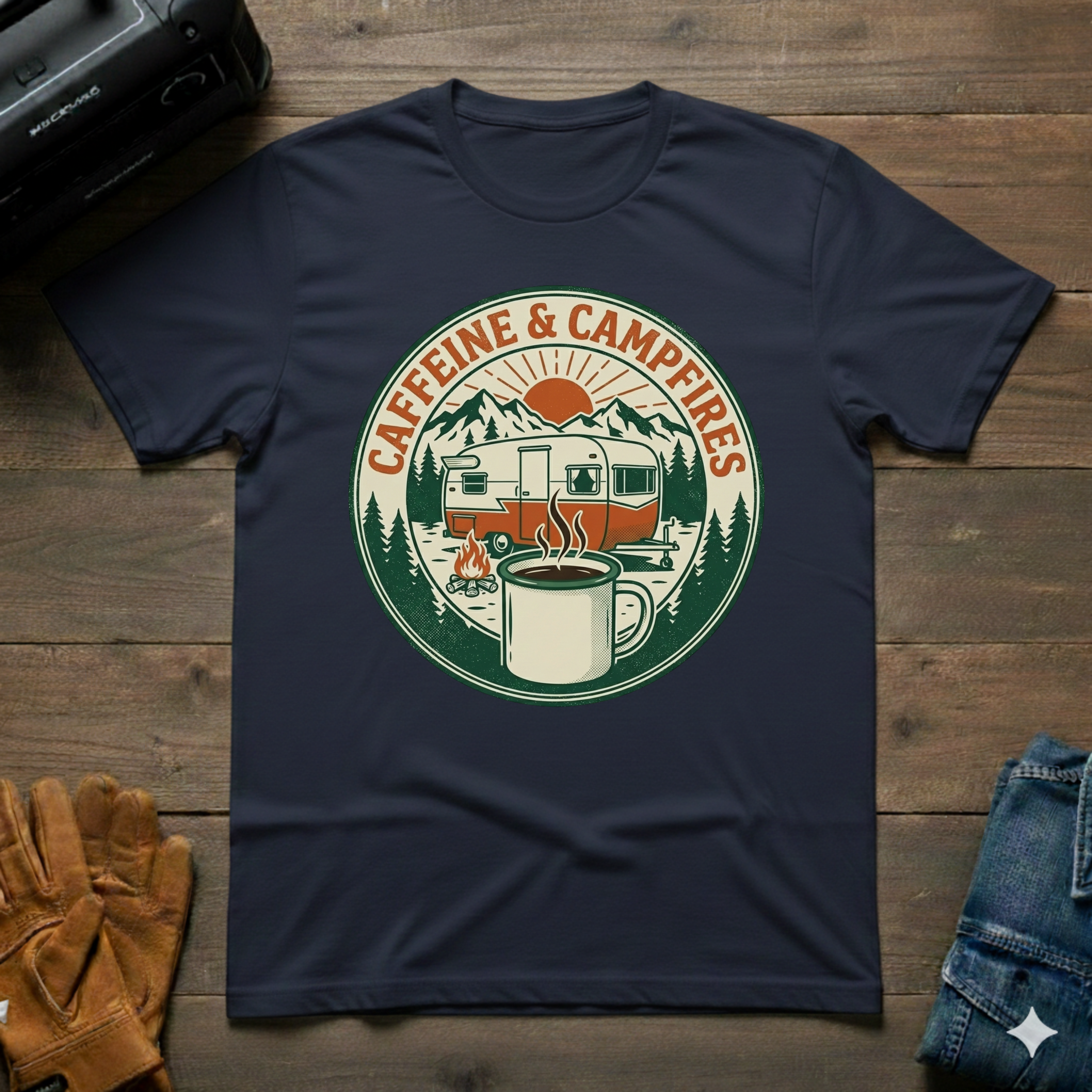 Caffeine & Campfires T-Shirt