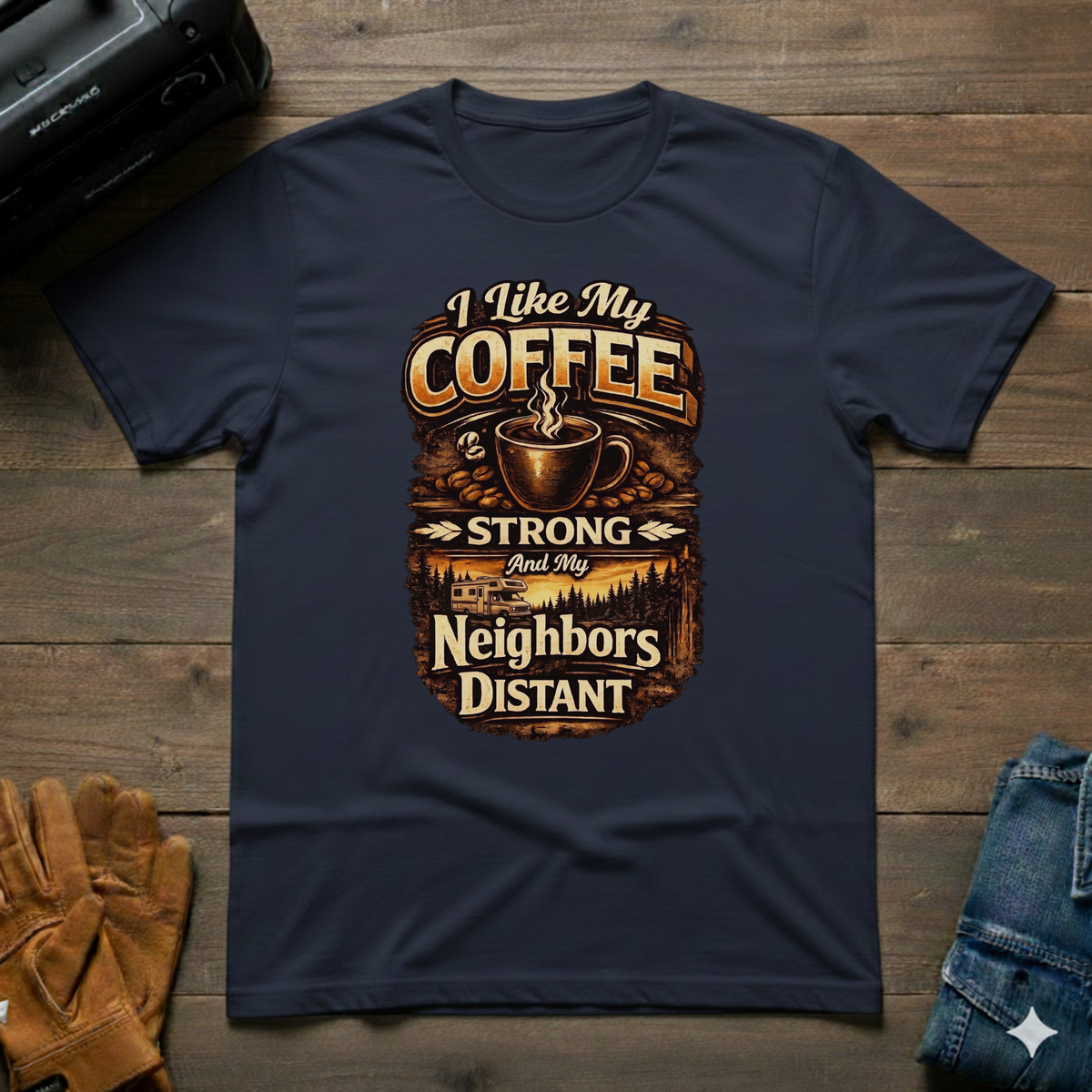 I Like My Coffee Strong RV Unisex T-Shirt