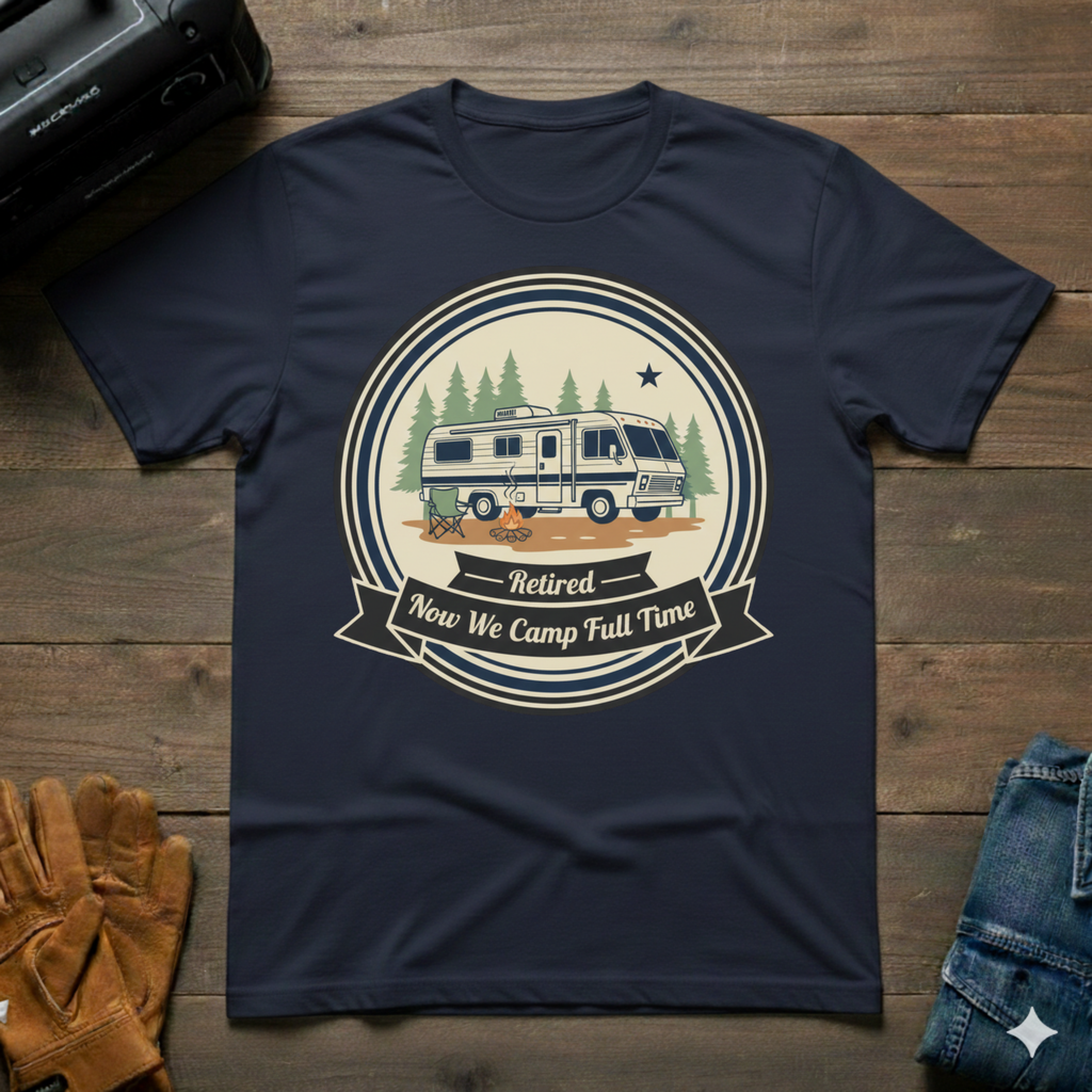 Retired - Now We Camp Full-Time T-Shirt