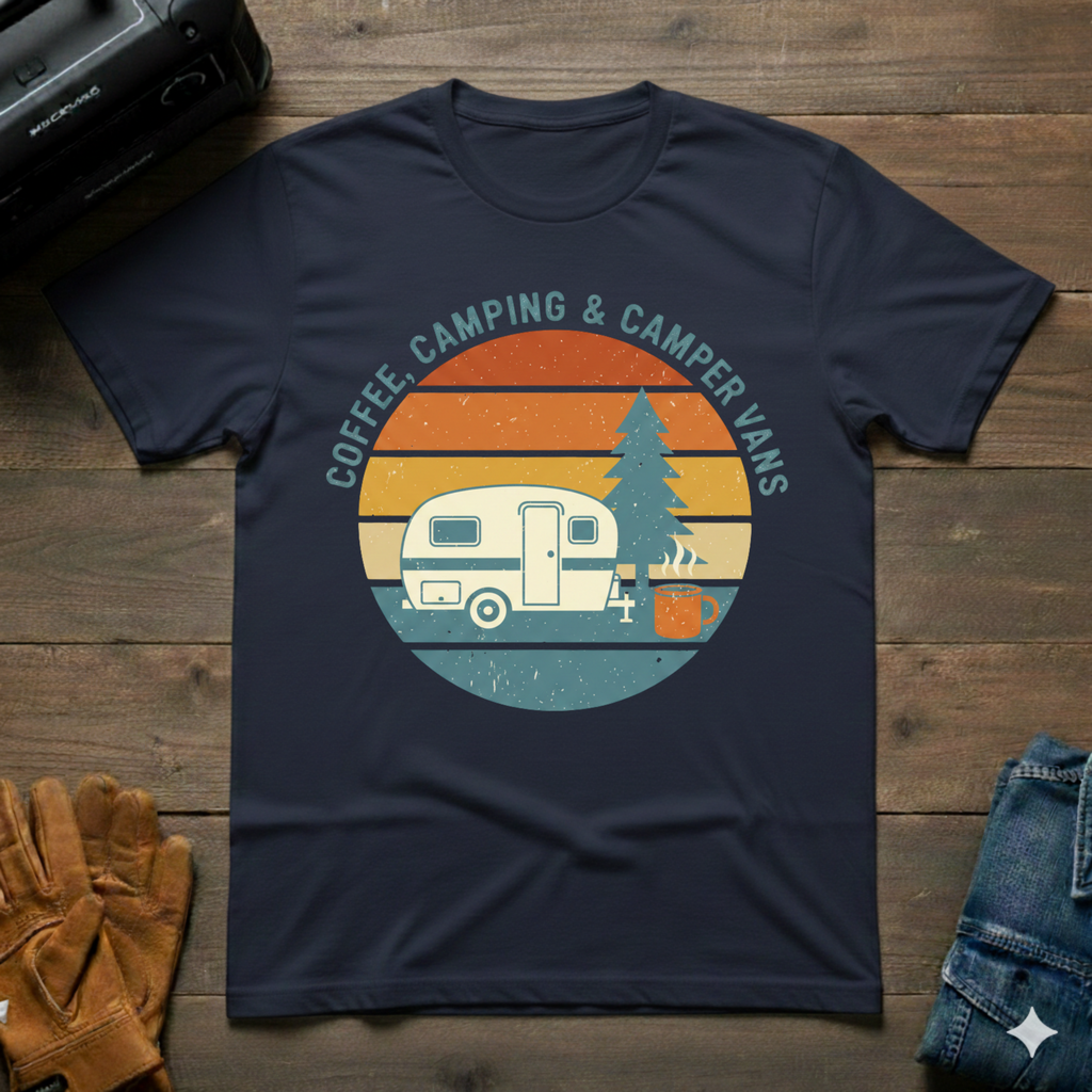 Coffee, Camping and Camper Vans T-Shirt