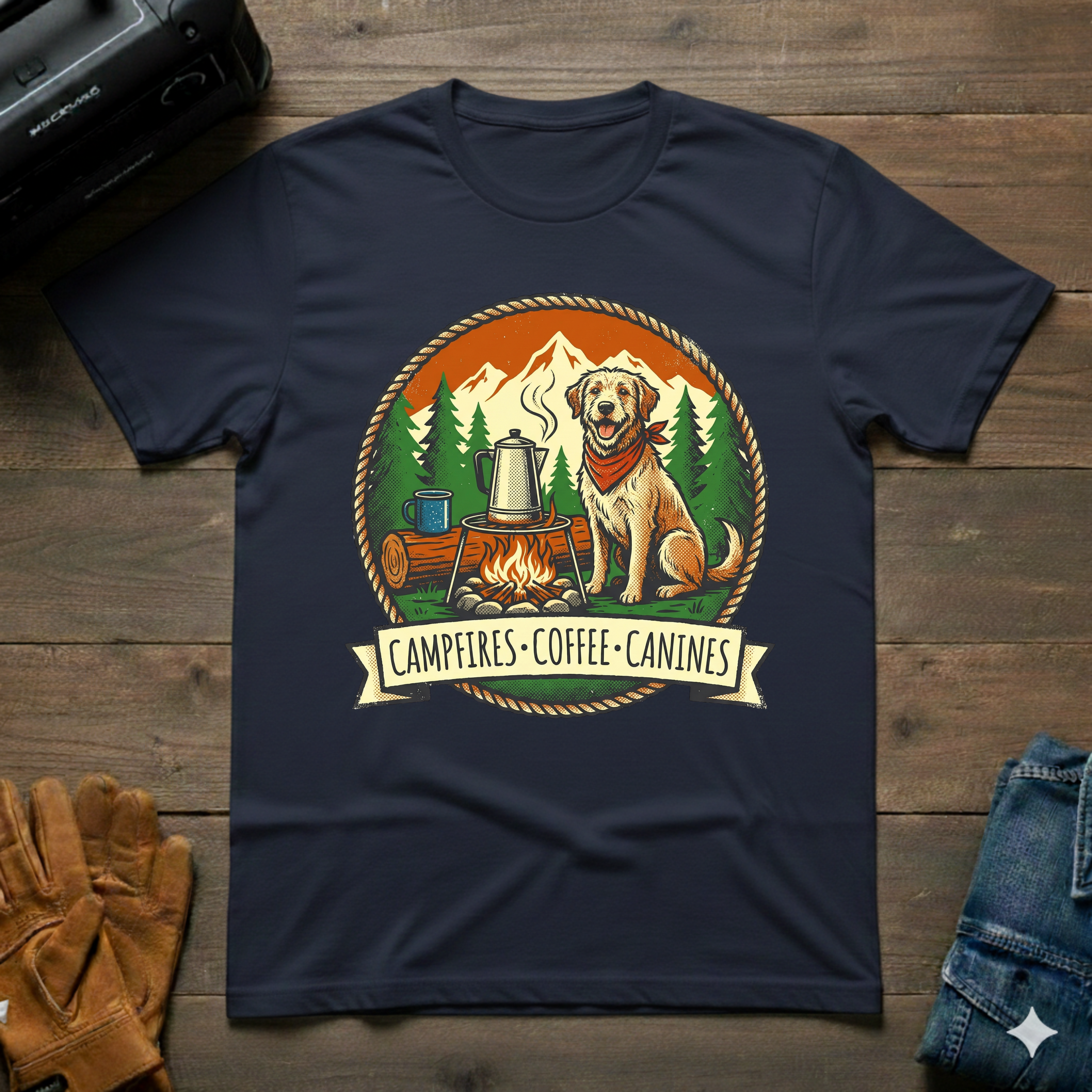 Campfires - Coffee - Canines T-Shirt