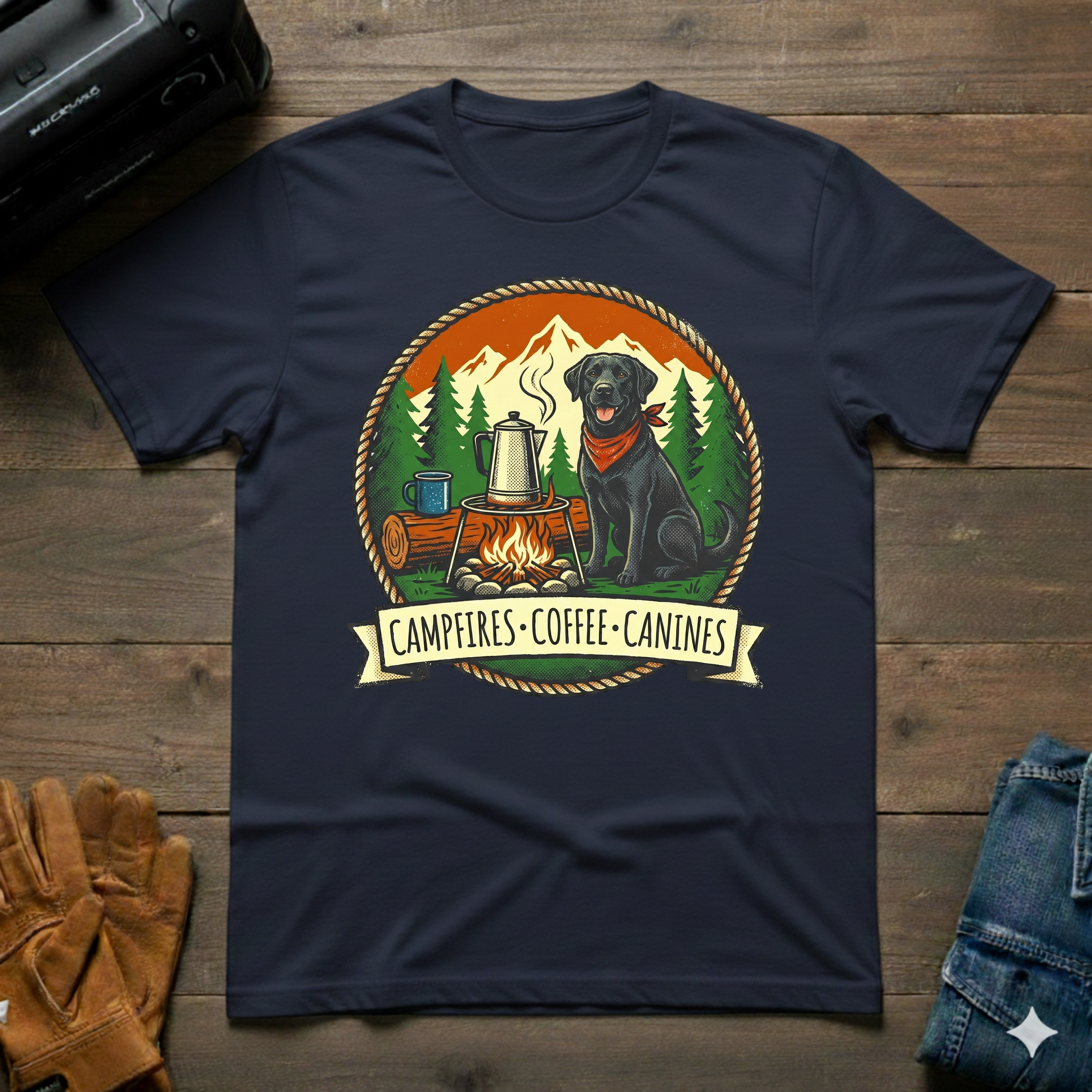 Campfires - Coffee - Canines T-Shirt