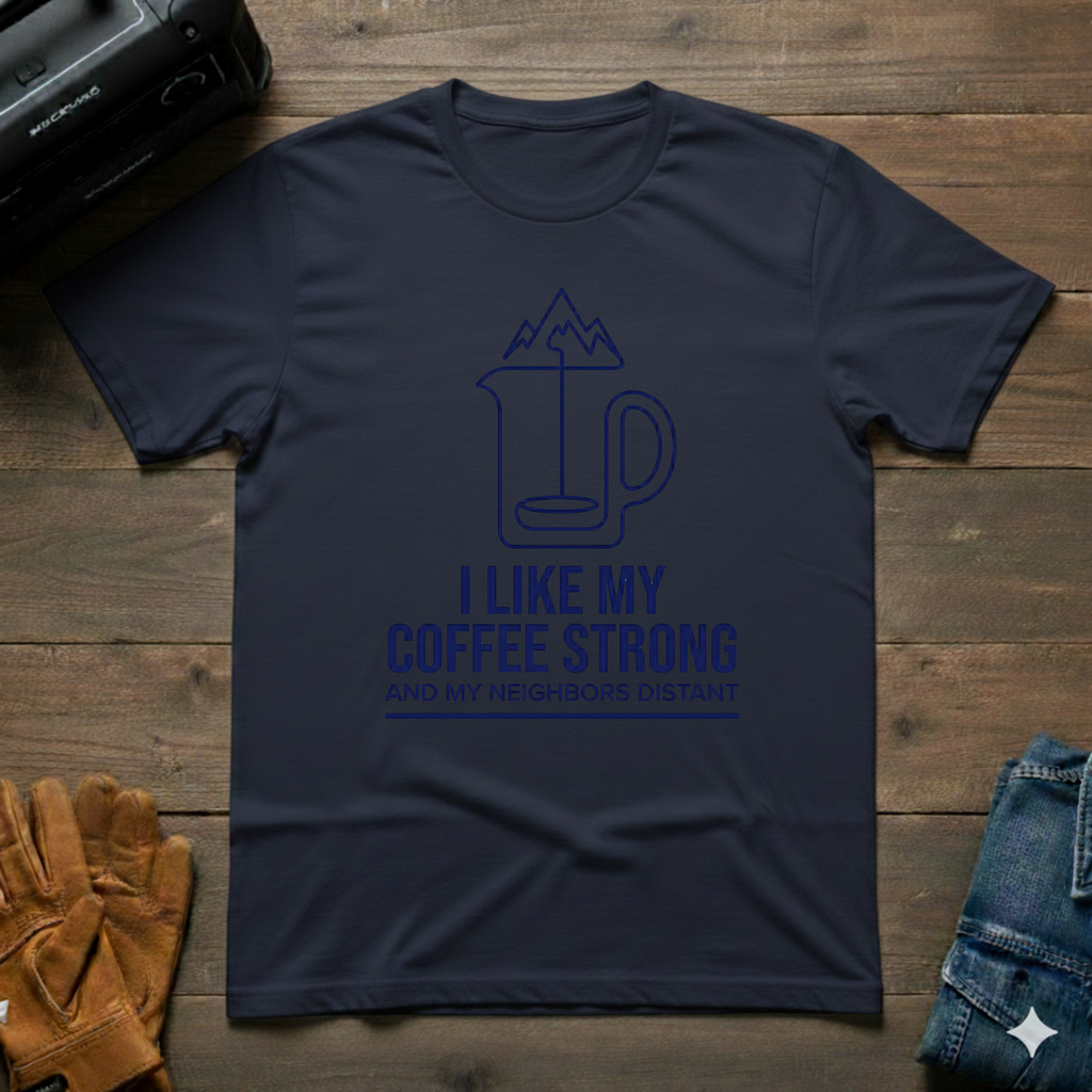 I Like My Coffee Strong Mountain T-Shirt