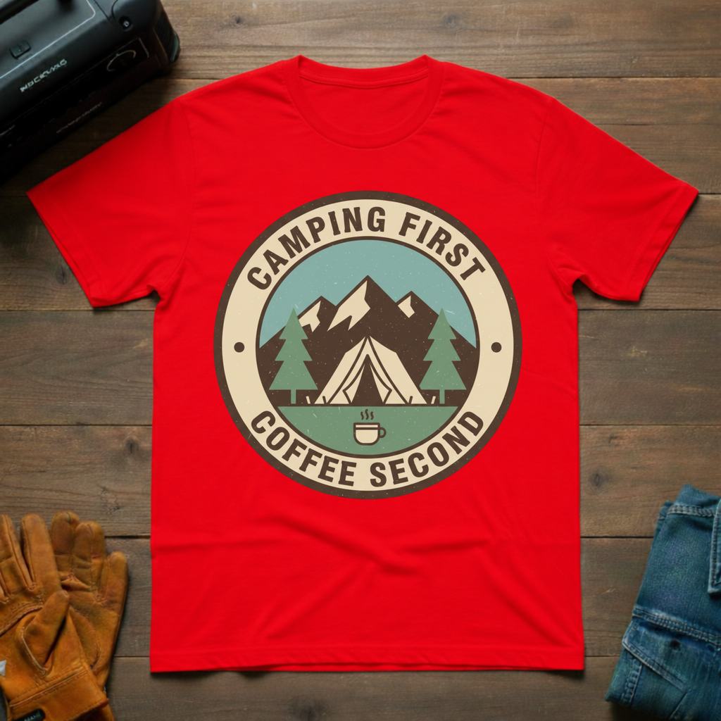 Camping First Coffee Second T-Shirt