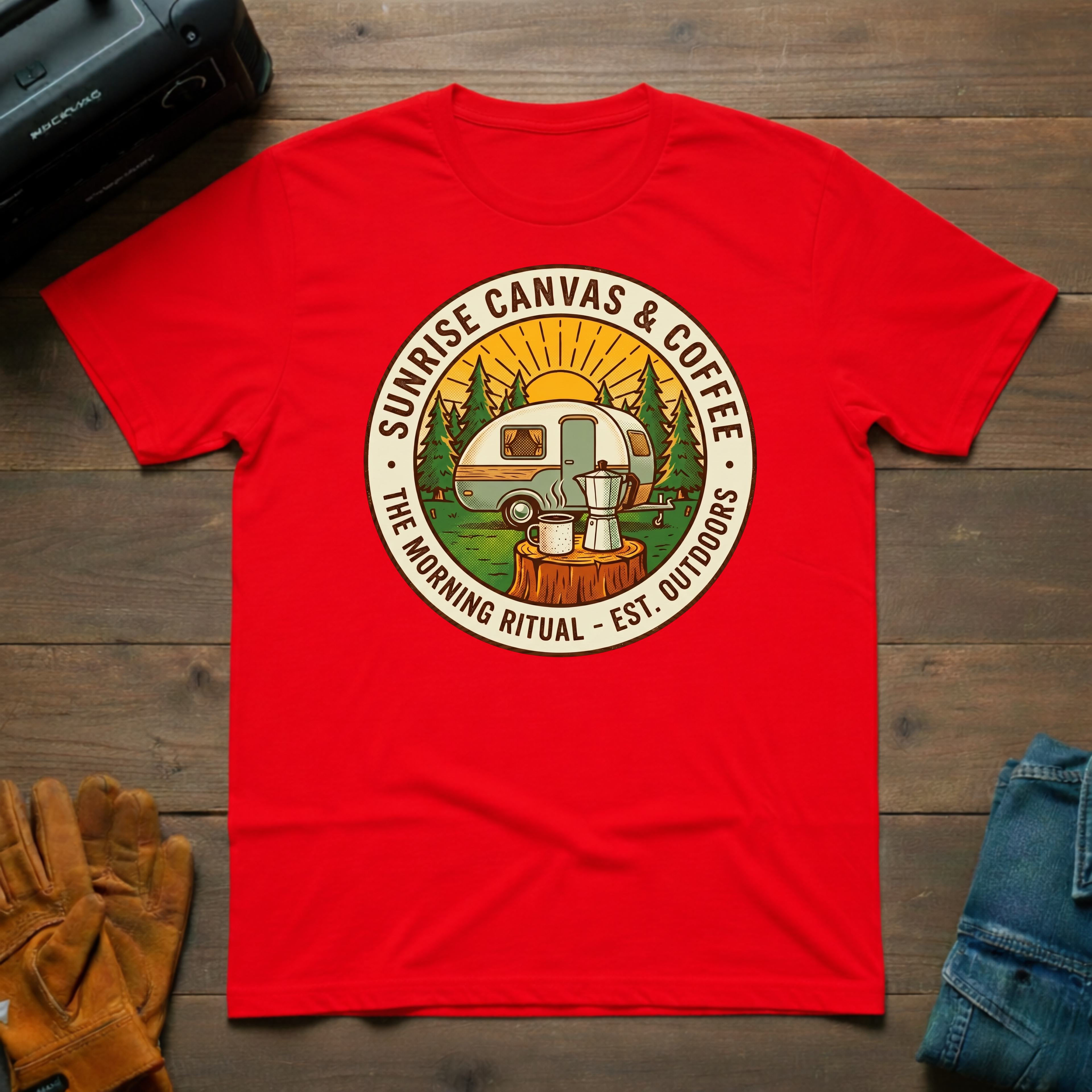 Sunrise Canvas & Coffee Trailer T-Shirt