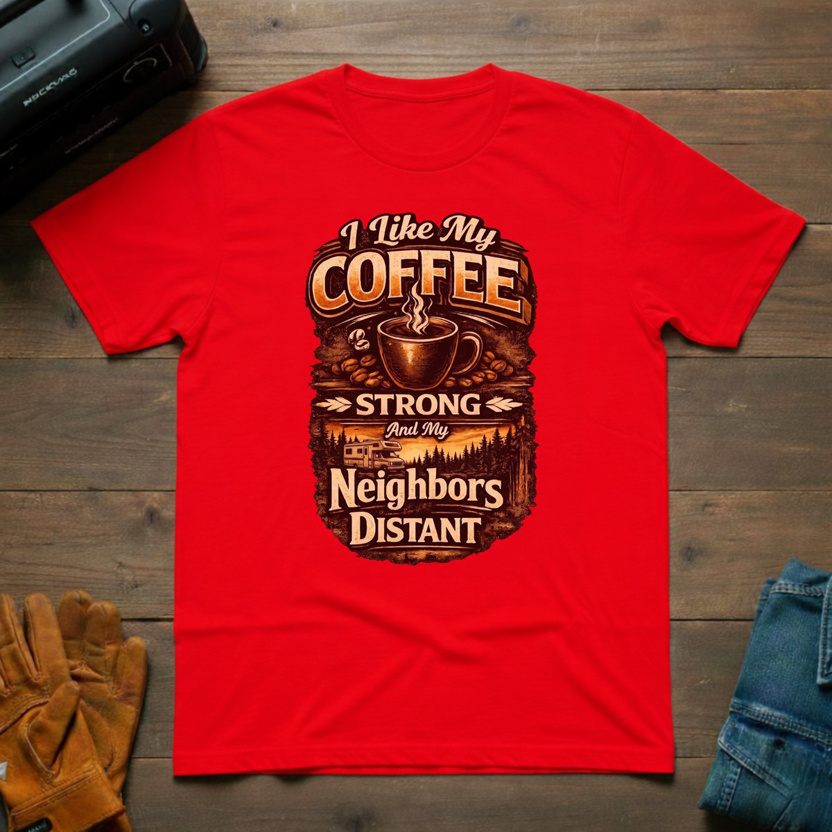 I Like My Coffee Strong RV Unisex T-Shirt