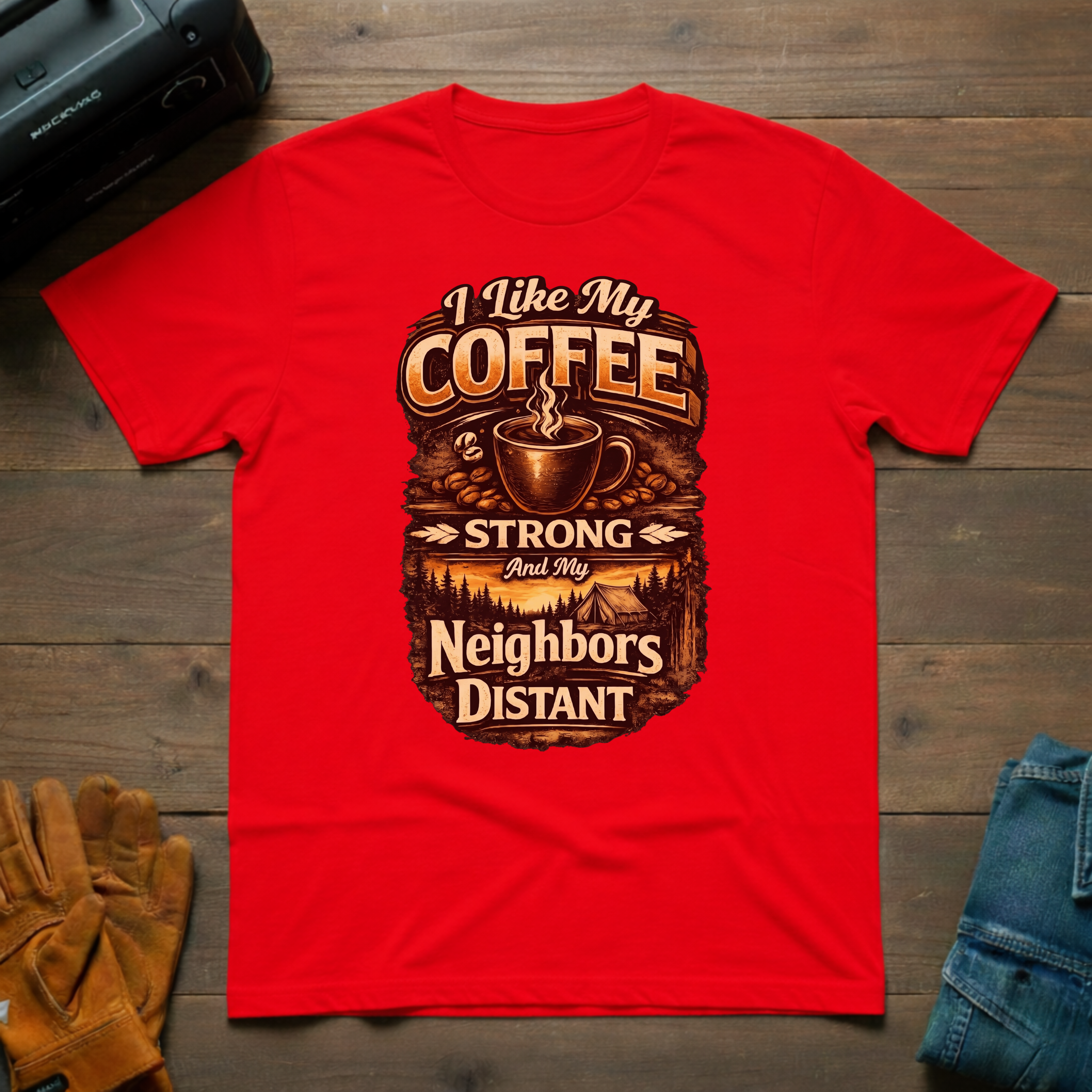 I Like My Coffee Strong Tent T-Shirt