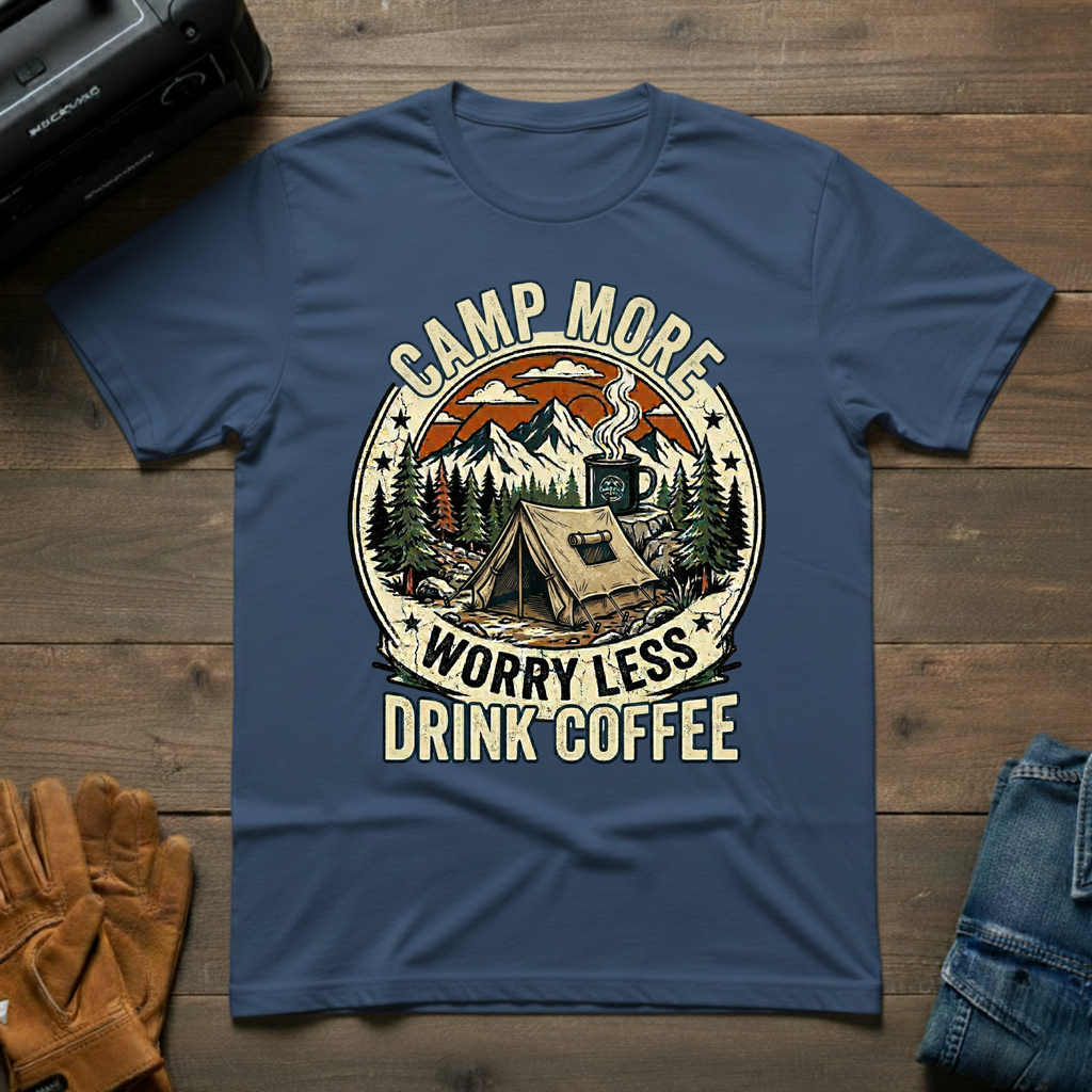 Camp More, Worry Less – Unisex T-Shirt