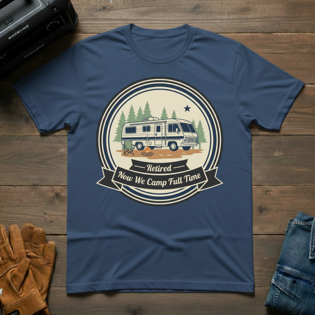 Retired - Now We Camp Full-Time T-Shirt