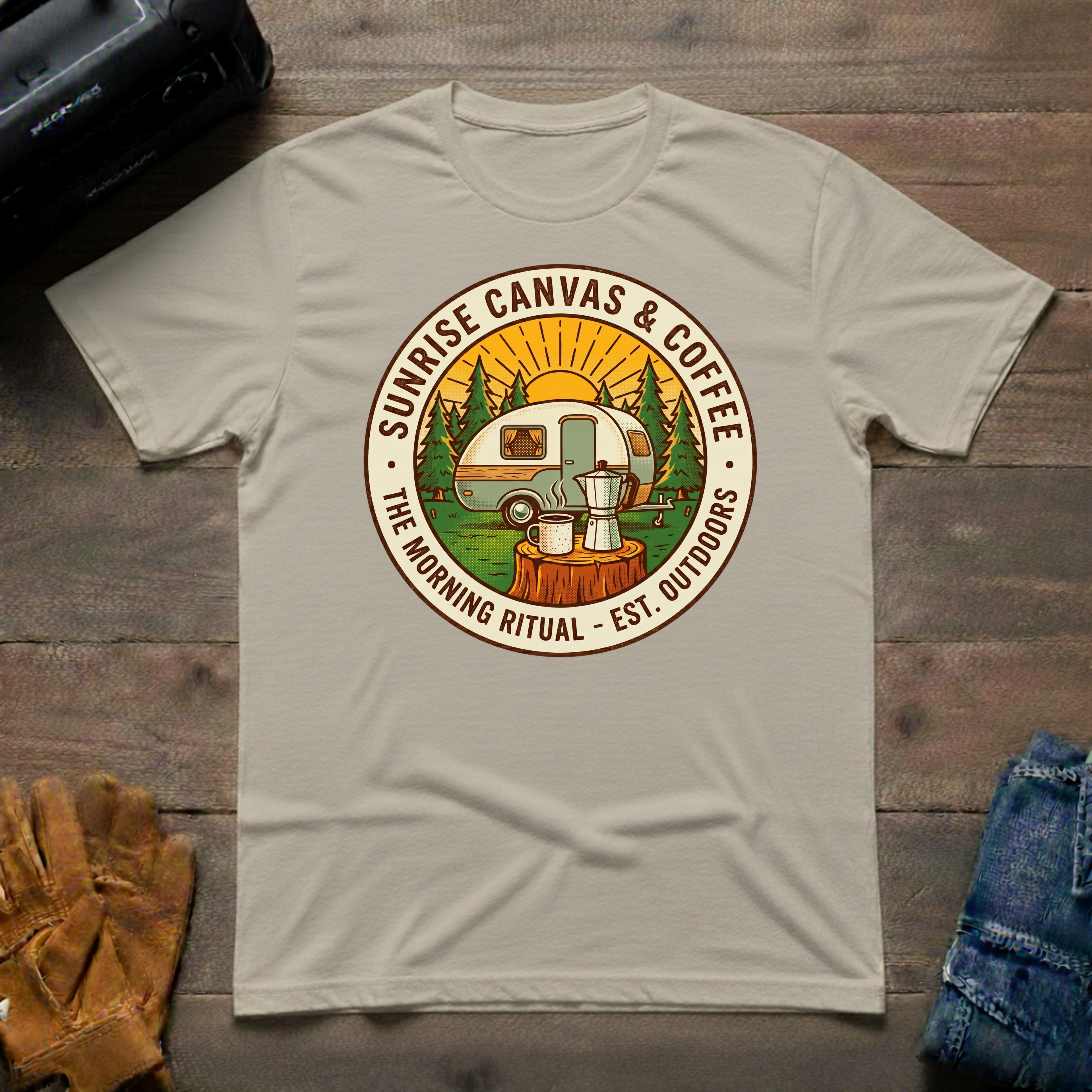 Sunrise Canvas & Coffee Trailer T-Shirt
