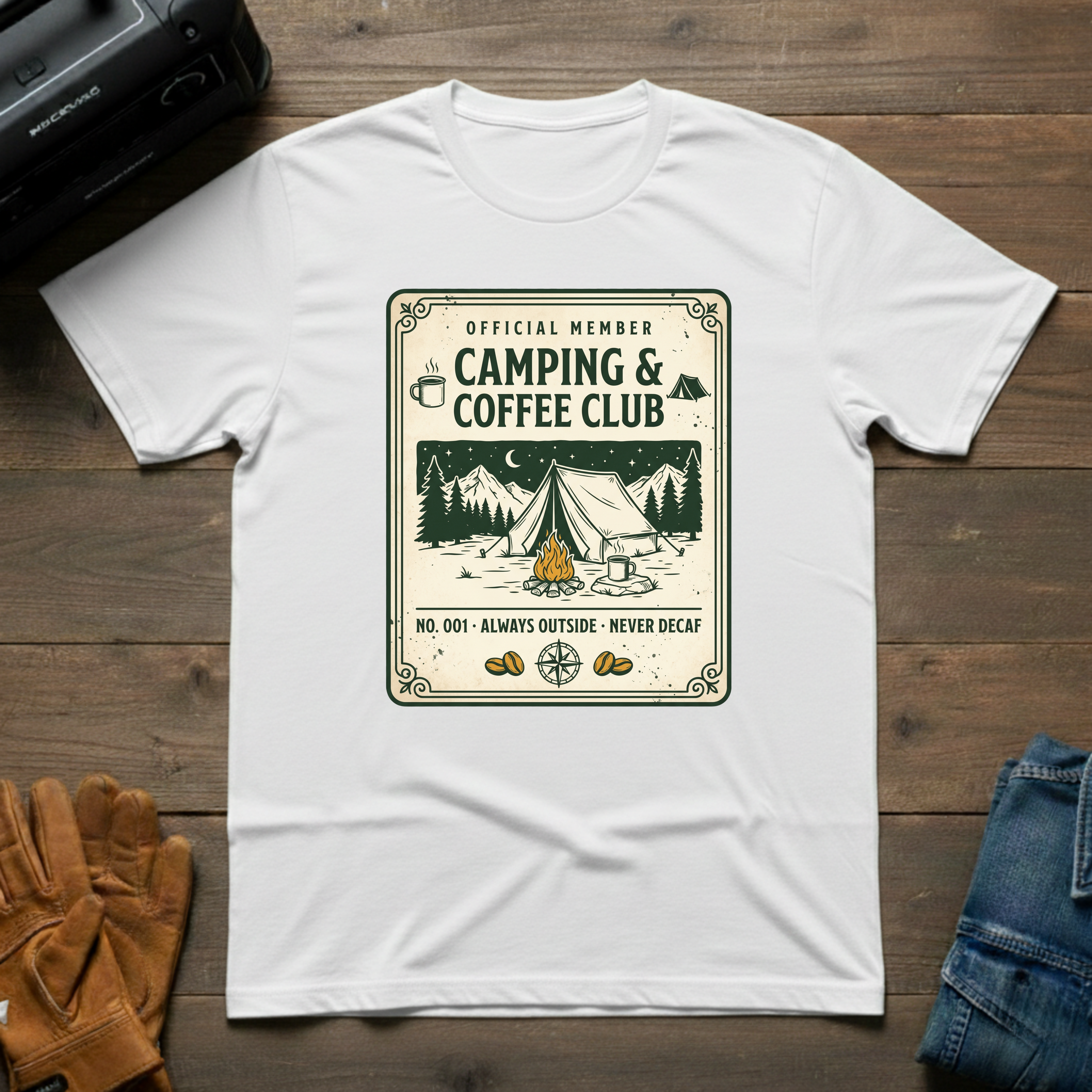 Camping and Coffee Club T-Shirt