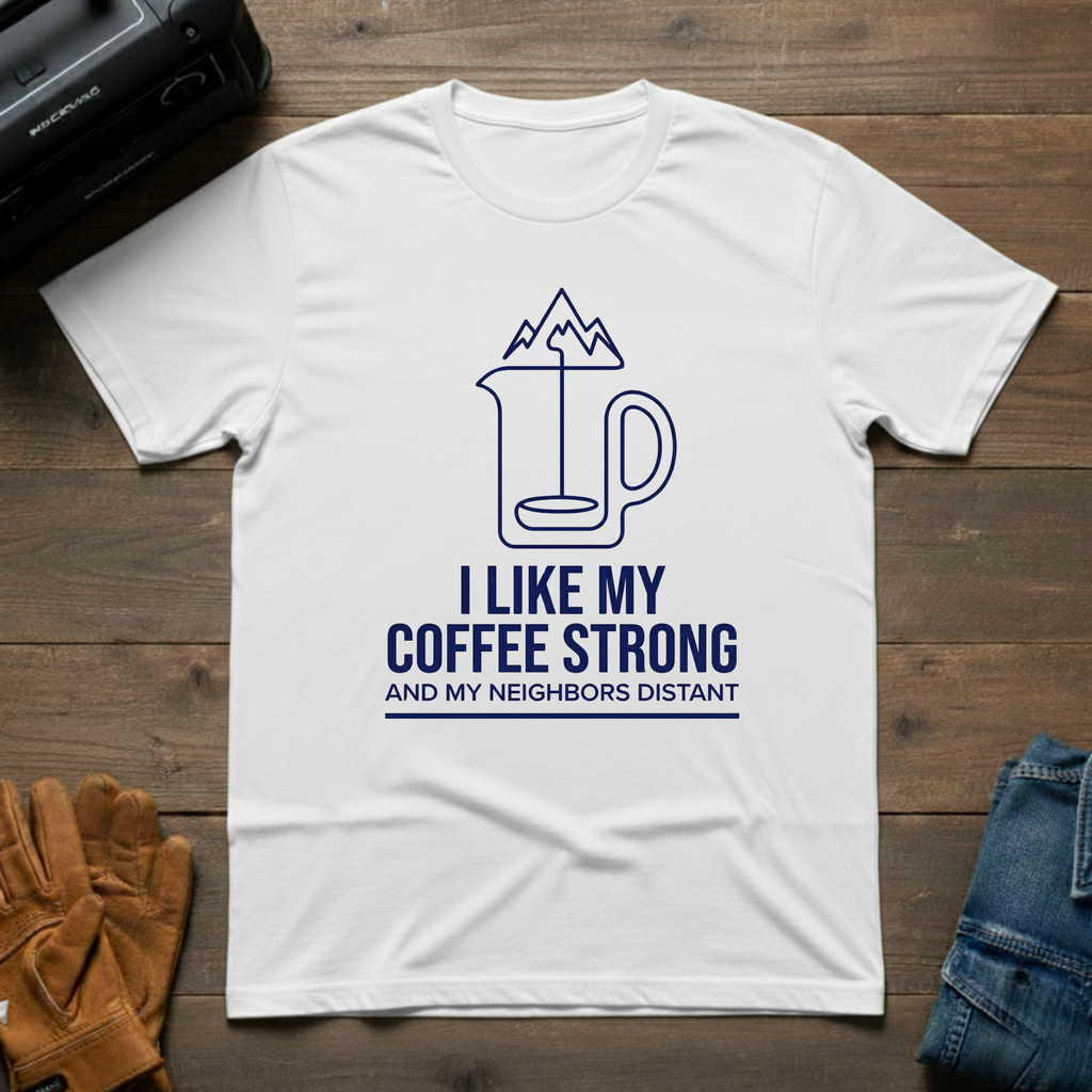 I Like My Coffee Strong Mountain T-Shirt