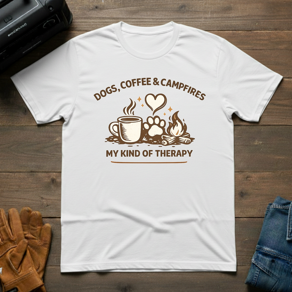 Dogs, Coffee & Campfires T-Shirt