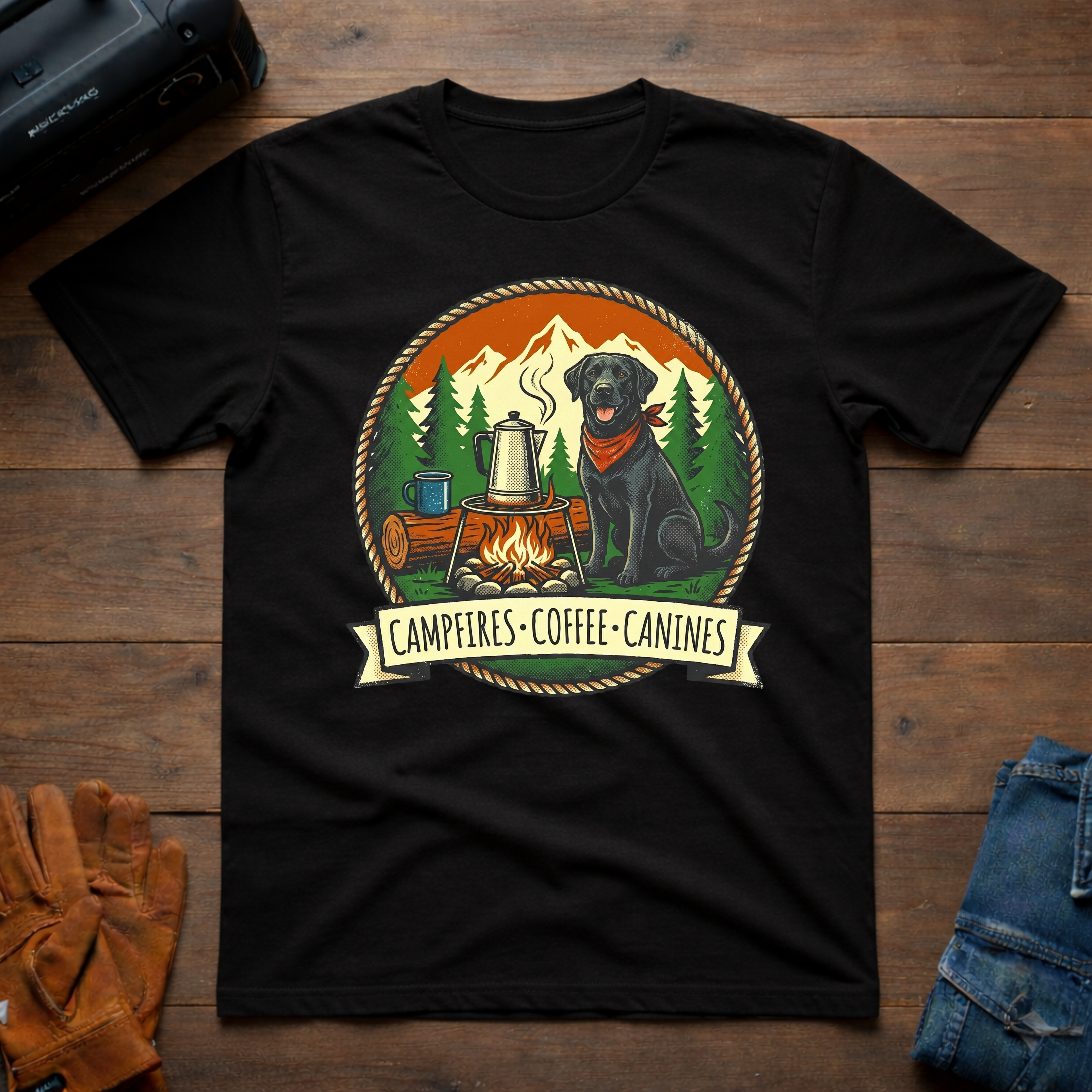Campfires - Coffee - Canines T-Shirt