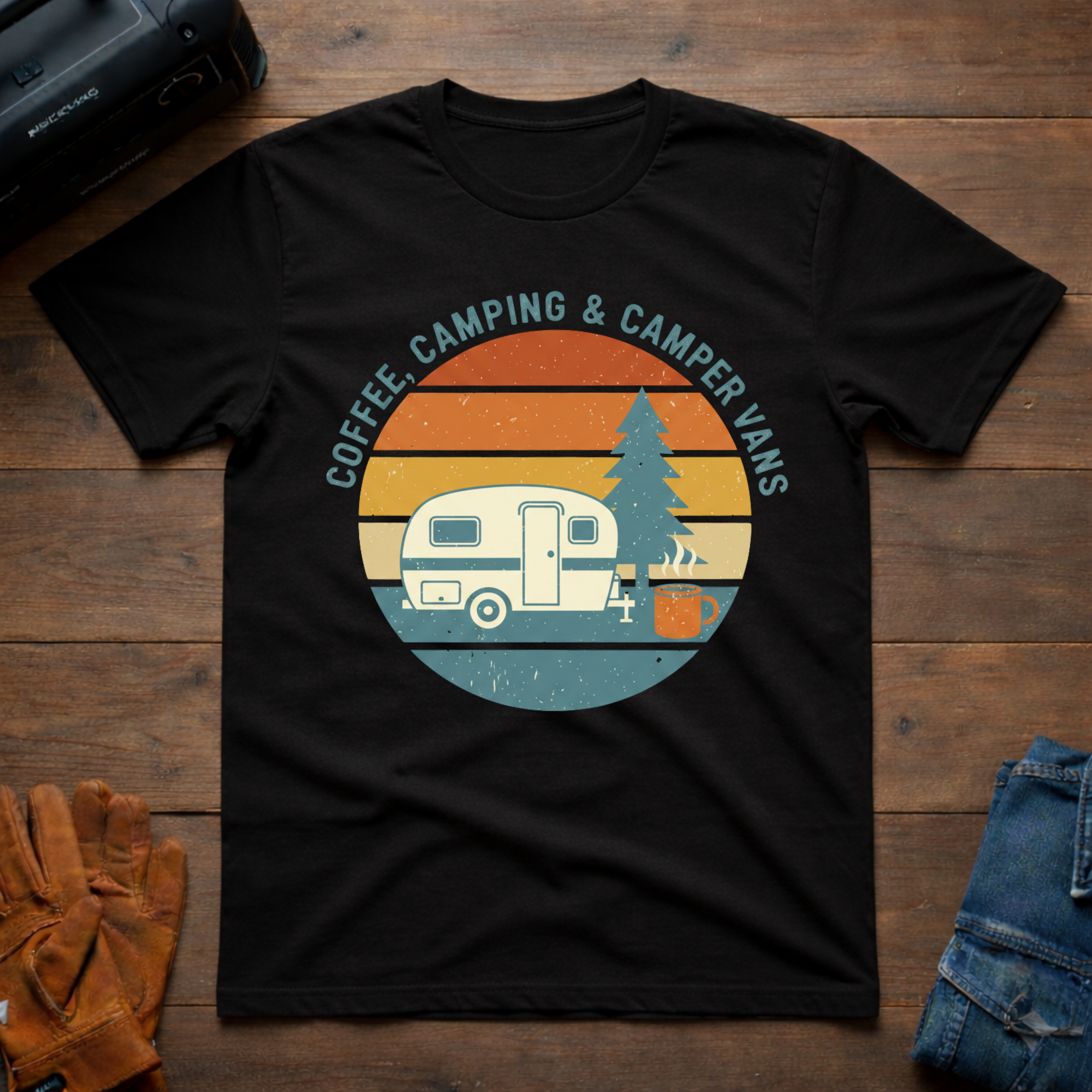 Coffee, Camping and Camper Vans T-Shirt
