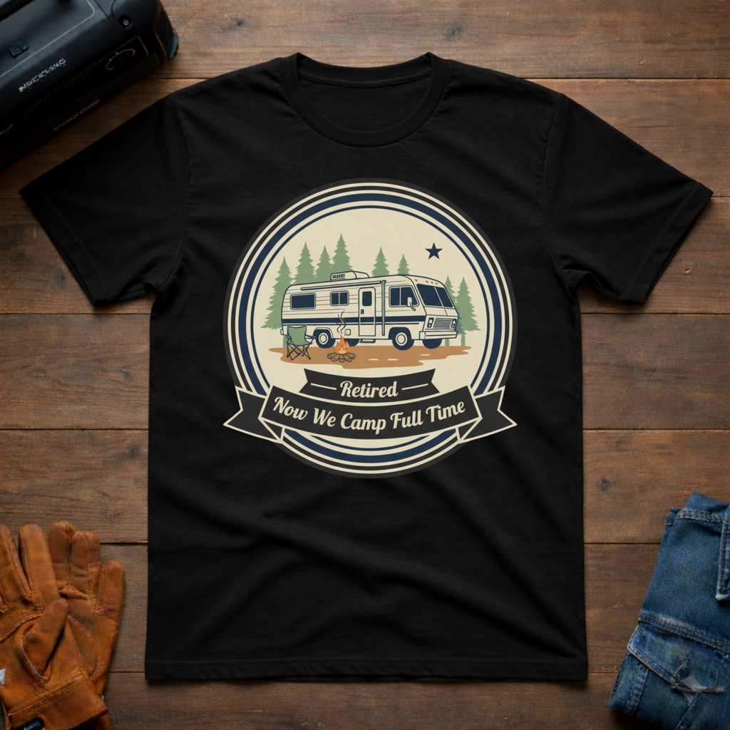 Retired - Now We Camp Full-Time T-Shirt
