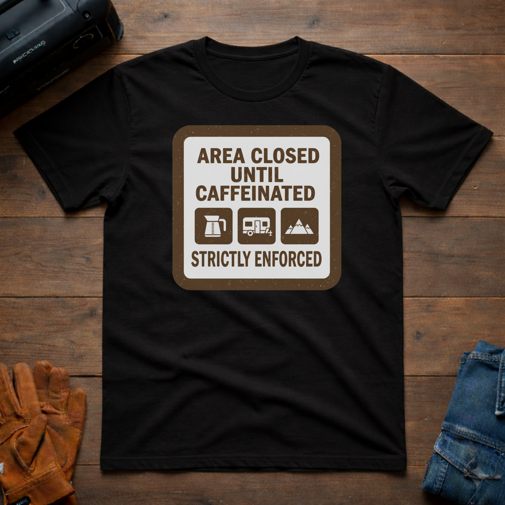 Area Closed Until Caffeinated T-Shirt