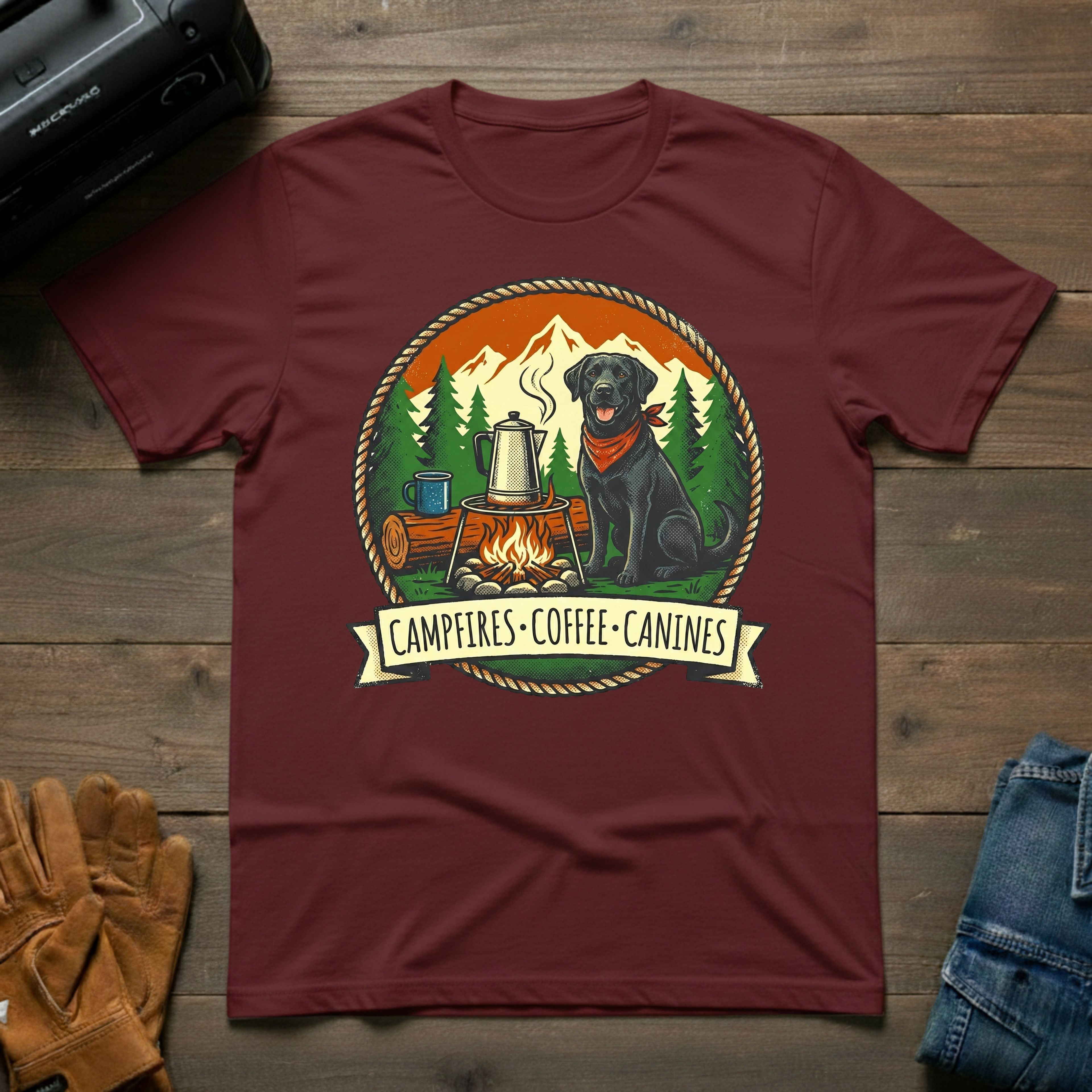 Campfires - Coffee - Canines T-Shirt