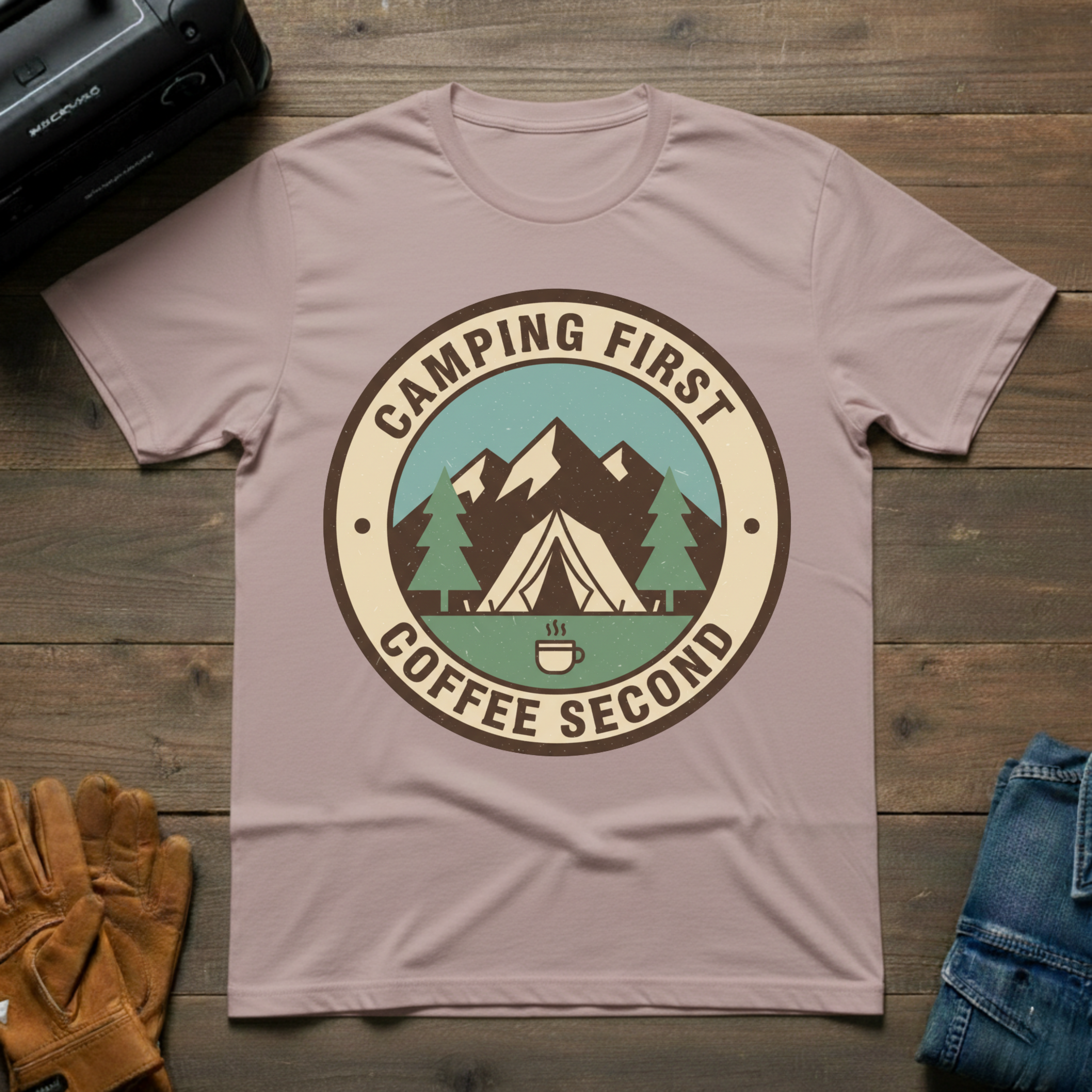 Camping First Coffee Second T-Shirt