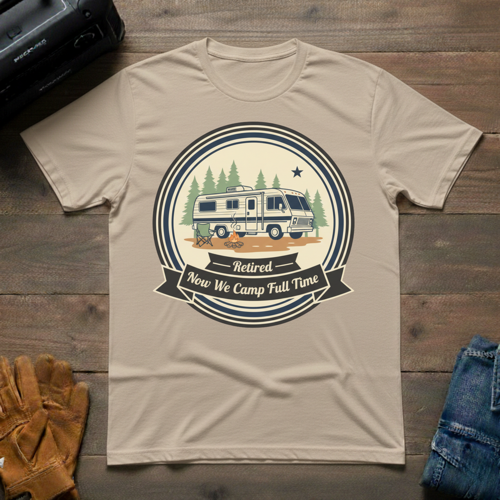 Retired - Now We Camp Full-Time T-Shirt