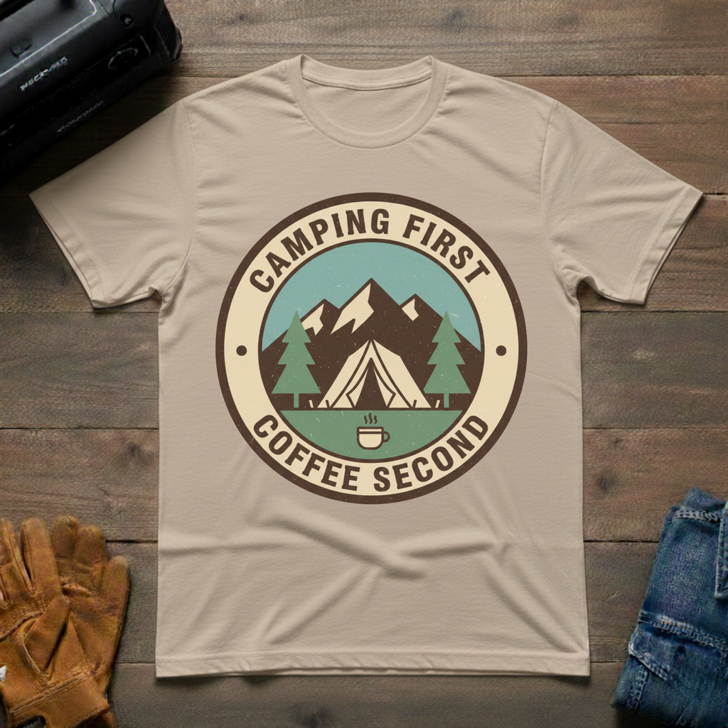 Camping First Coffee Second T-Shirt