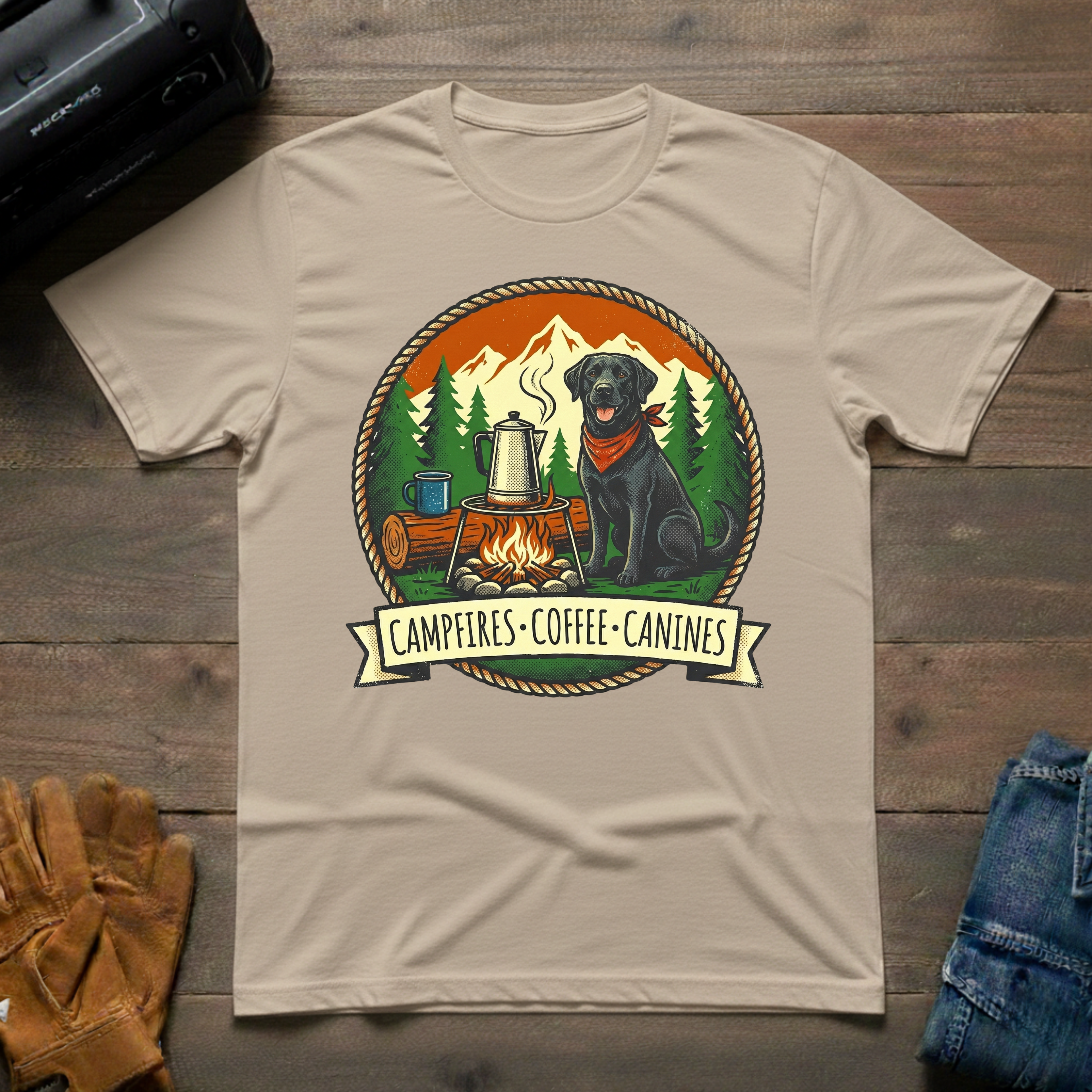 Campfires - Coffee - Canines T-Shirt