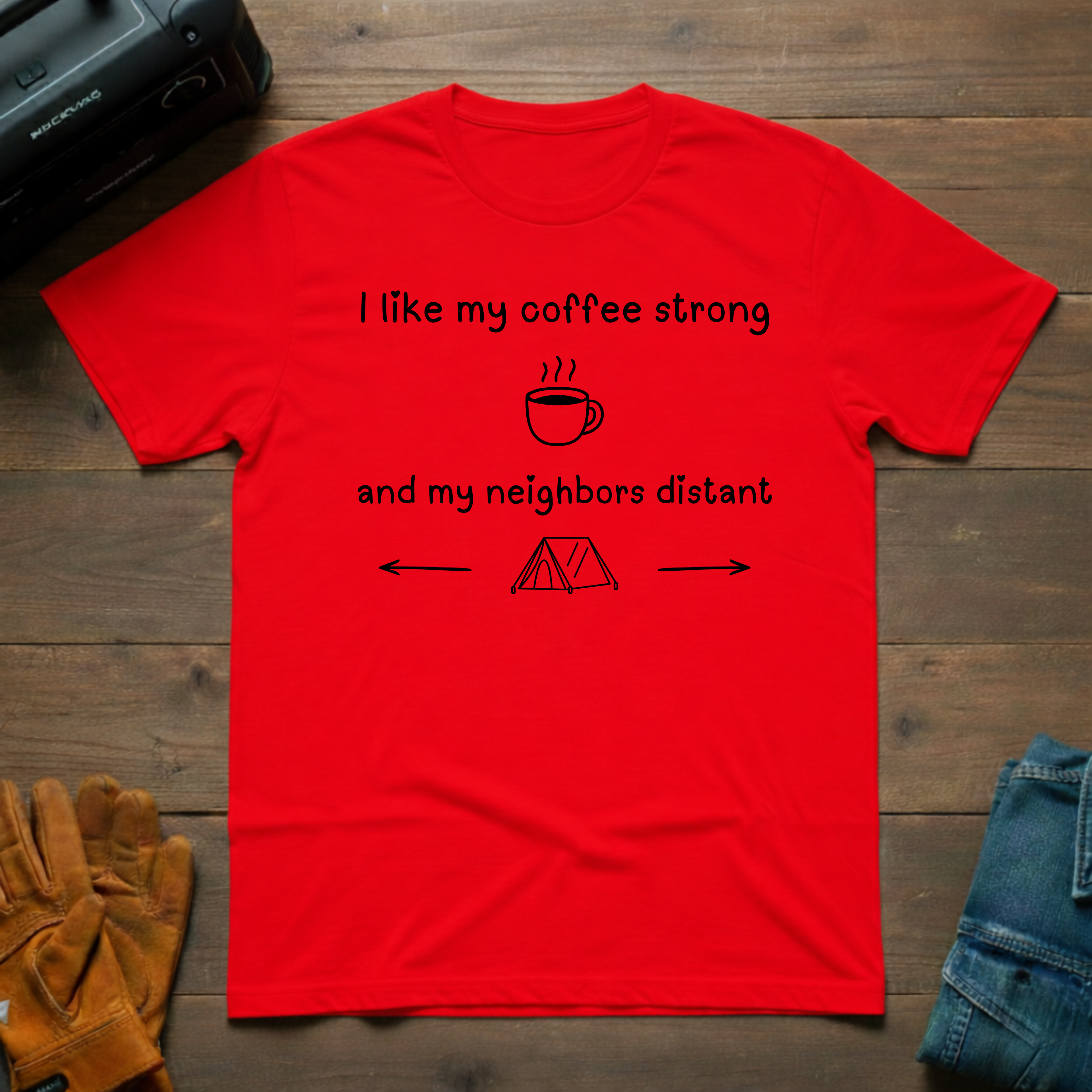 I Like My Coffee Strong Tent T-Shirt