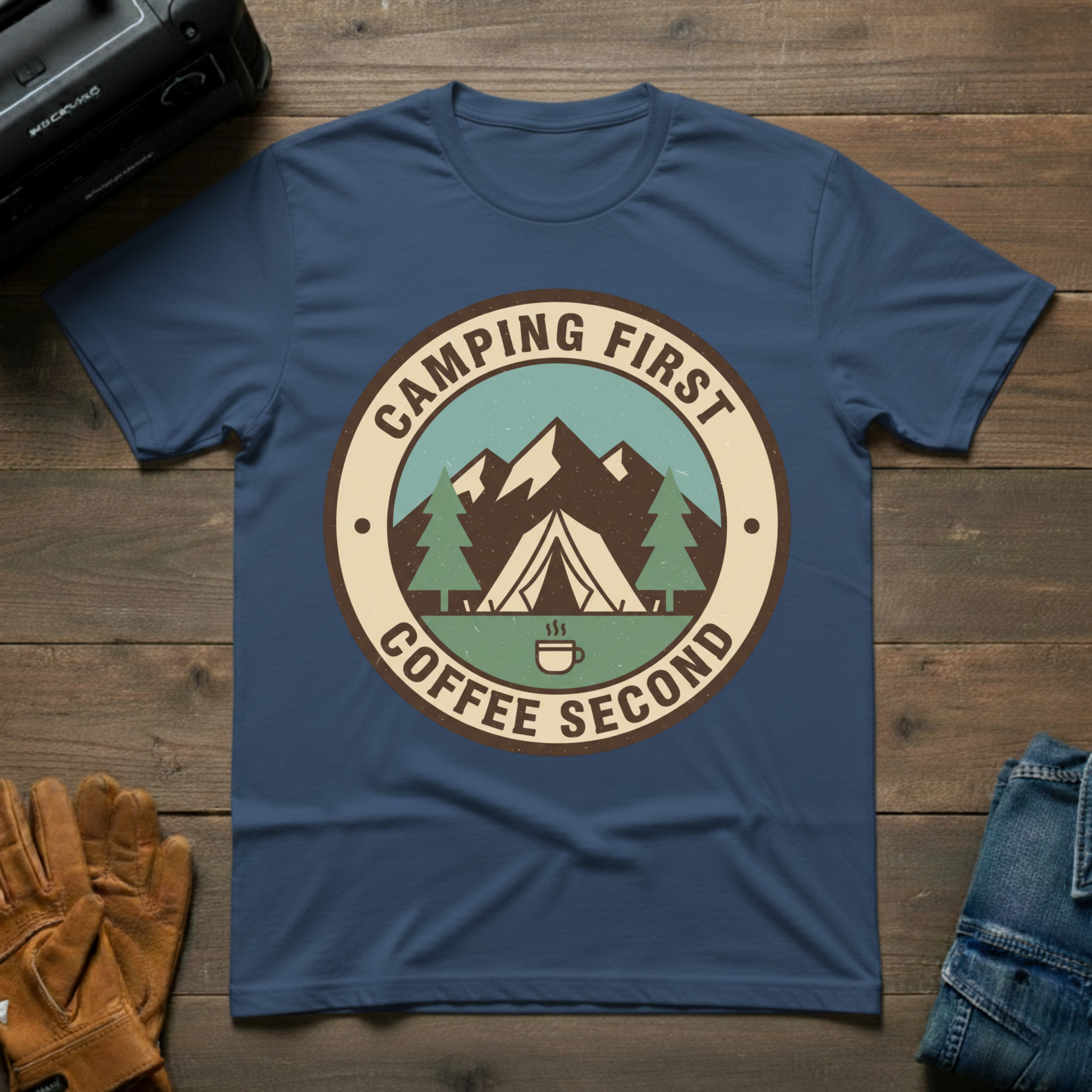 Camping First Coffee Second T-Shirt