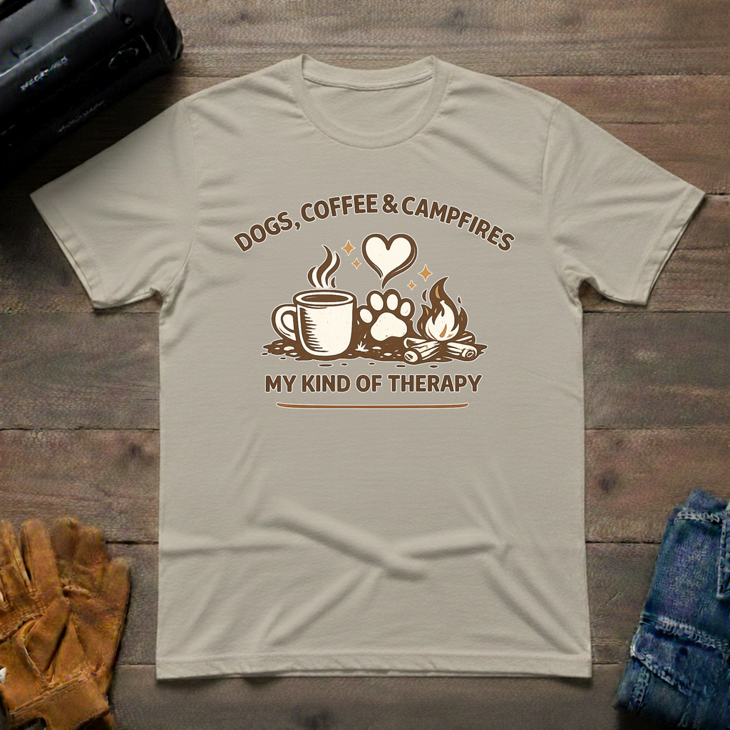 Dogs, Coffee & Campfires T-Shirt
