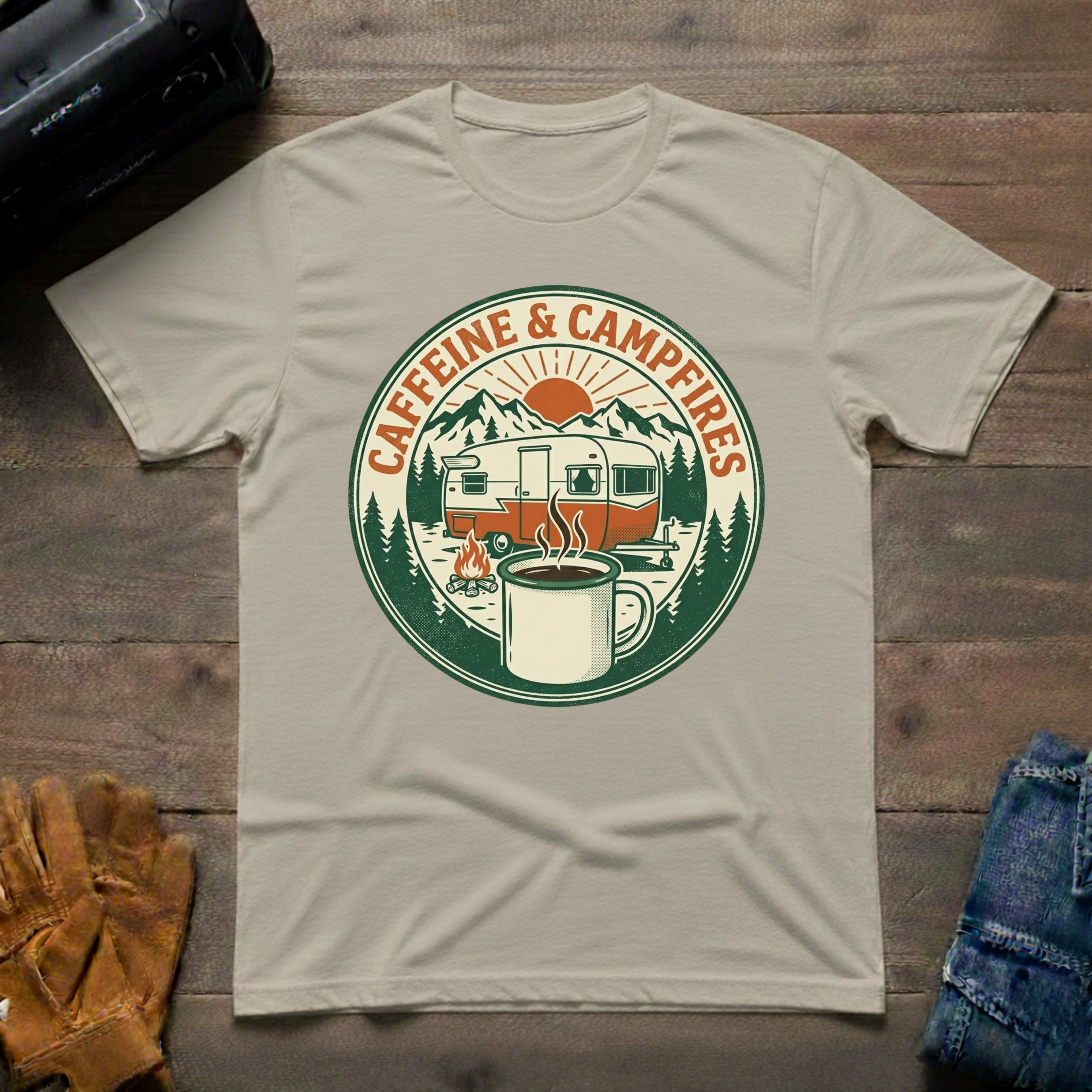 Caffeine & Campfires T-Shirt