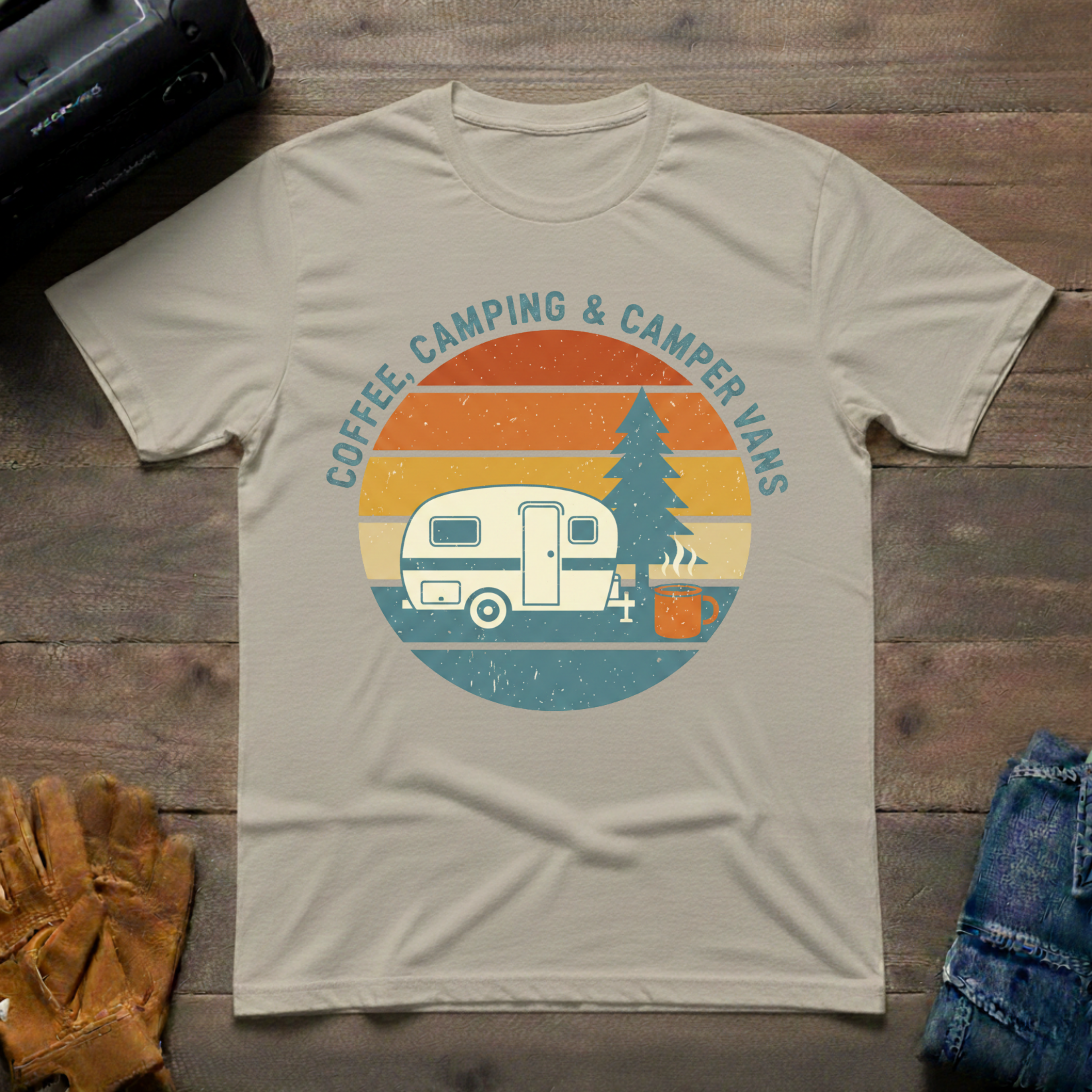 Coffee, Camping and Camper Vans T-Shirt