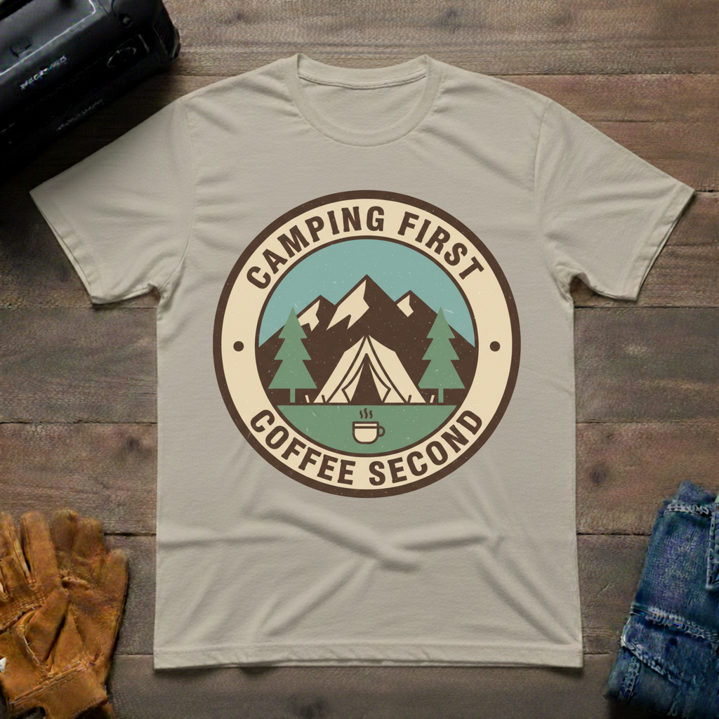 Camping First Coffee Second T-Shirt