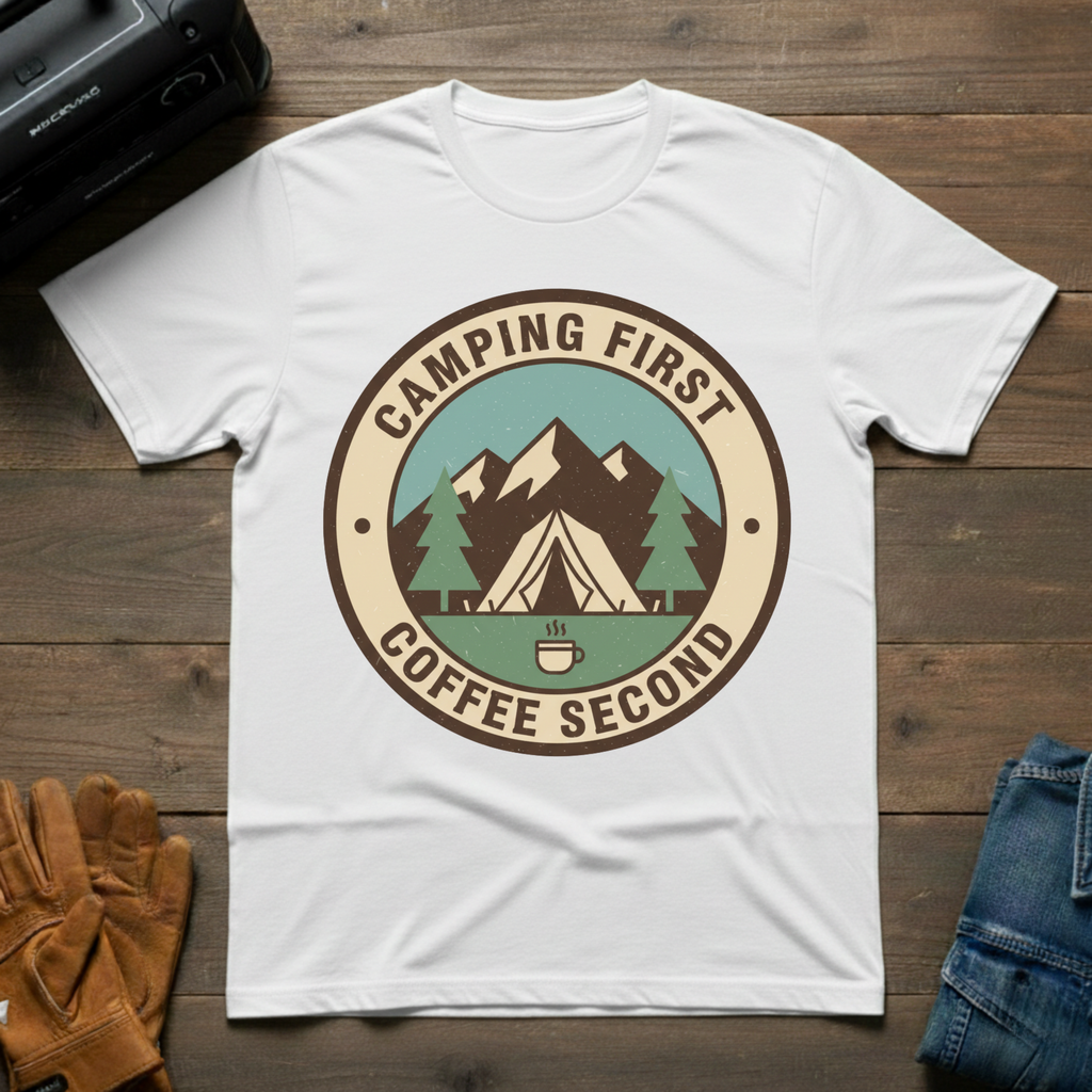 Camping First Coffee Second T-Shirt